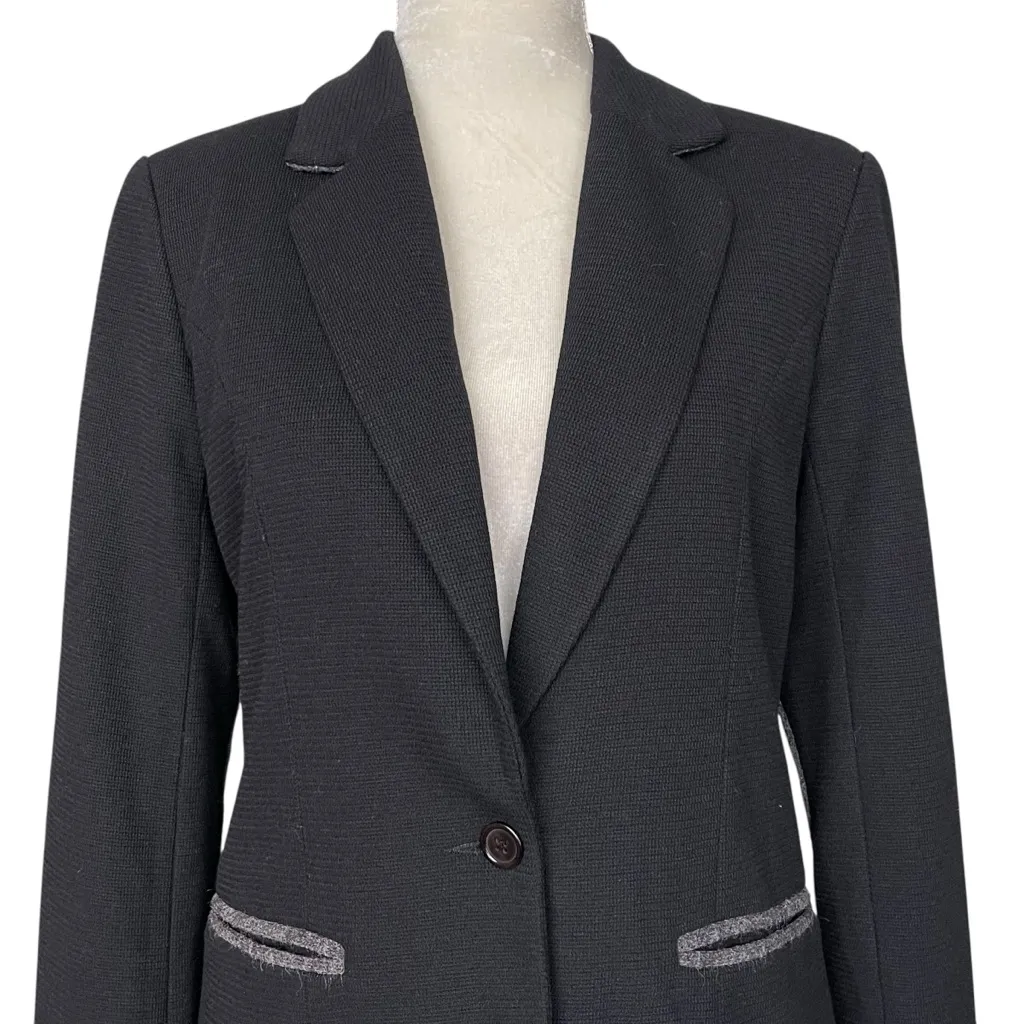41 Hawthorn Stitch Fix Corinth Wool Elbow Patch Blazer Women’s Size S Black Gray - Image 2
