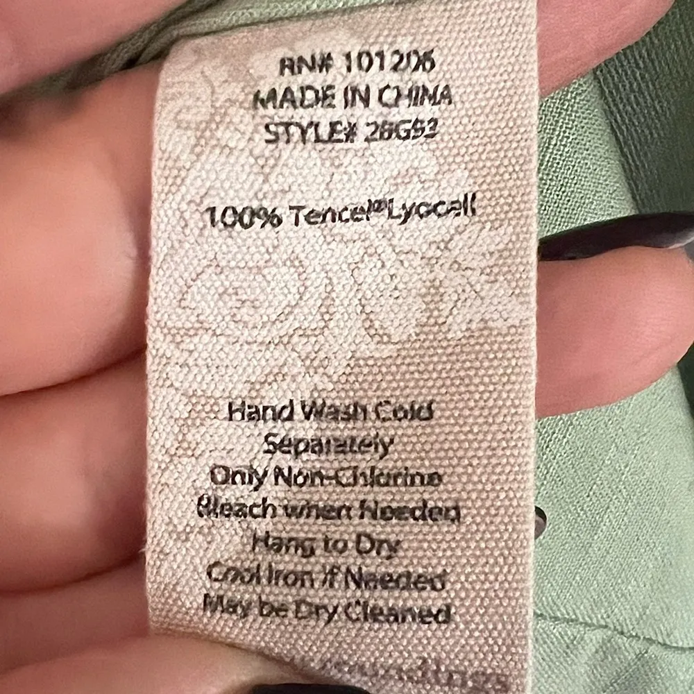 Soft Surroundings Tunic Blouse Green Roll Tab Sleeves Island Breeze Womens Small - Image 7