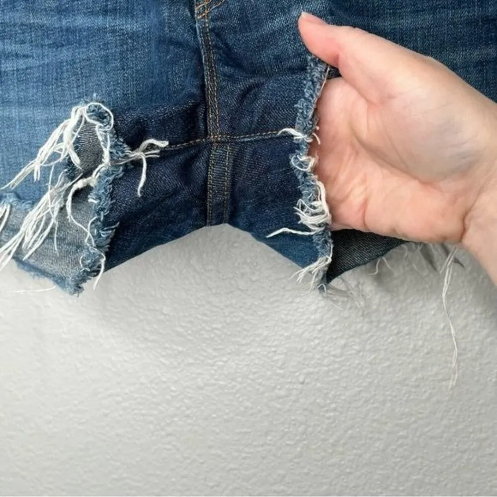 J Brand cut off denim jean shorts in ringer blue wash size 24 - Image 8