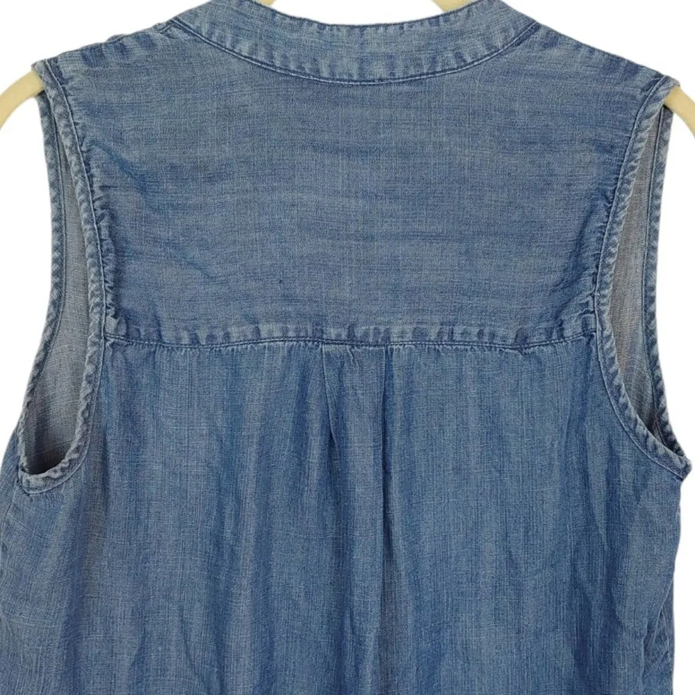 RD Style Chambray Sleeveless Shirt Women’s size S - Image 5