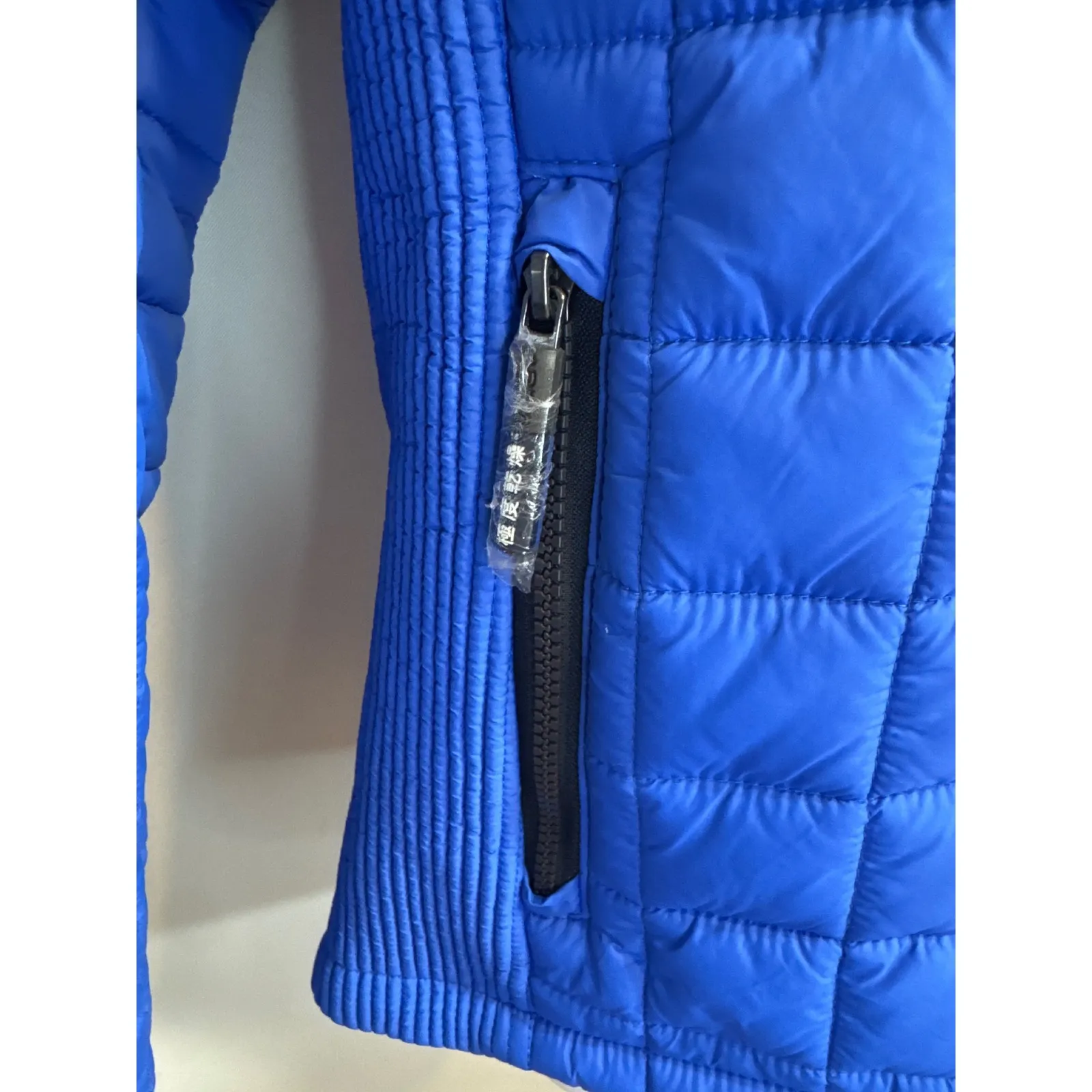 Superdry Fuji Puffer Jacket Women's Blue Quilted Hooded Full Zip XS NWOT - Image 3