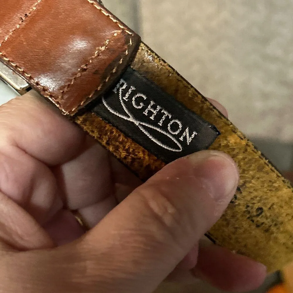 Brighton Brown Leather Belt with Silver Buckle - Image 9