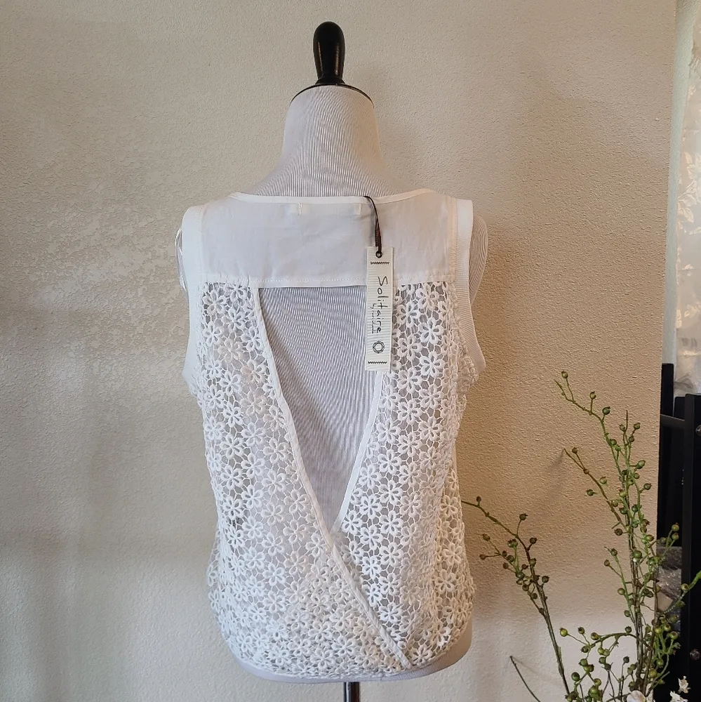 White Lace Tank Top Medium - Image 4