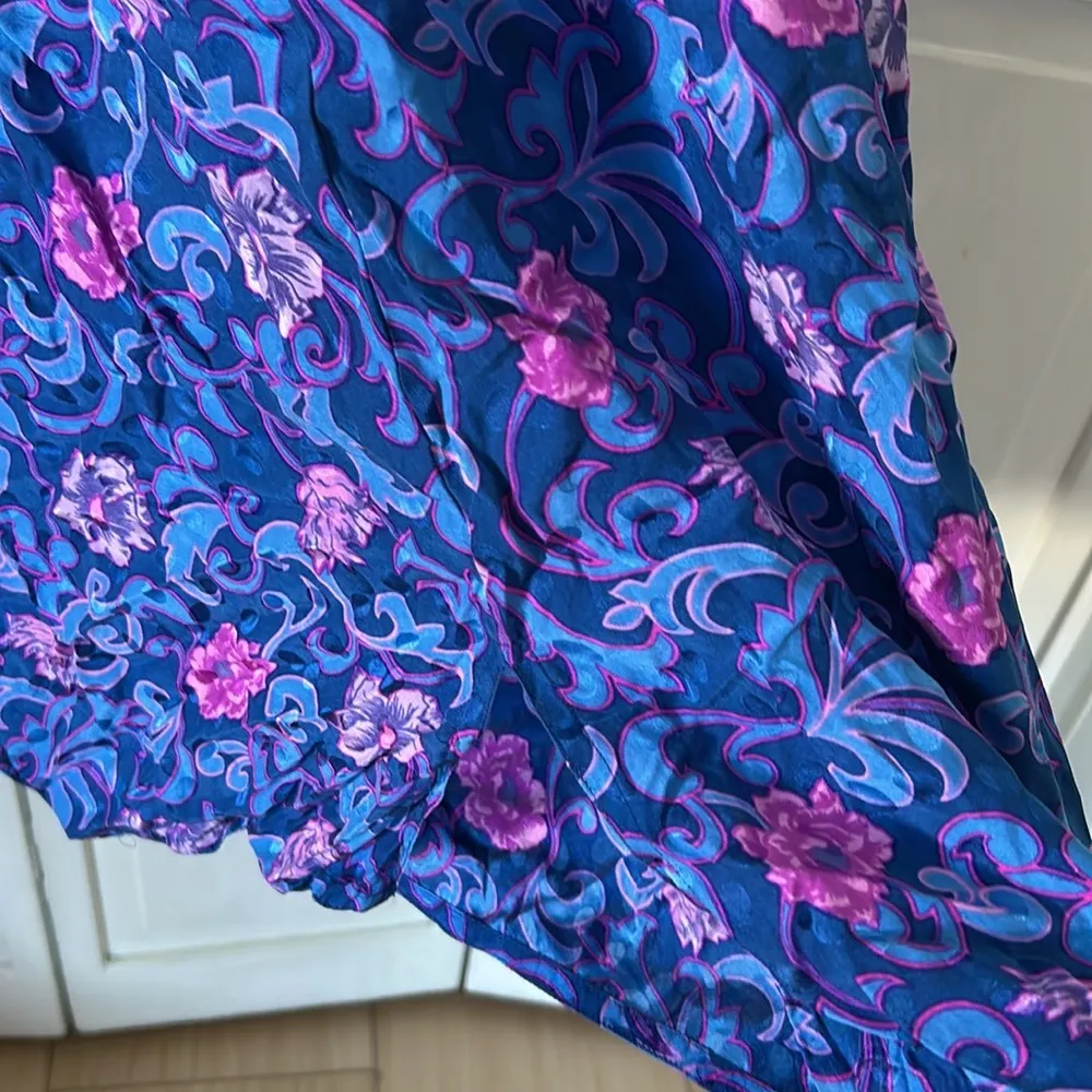 Vintage 80s Maggy London by Jennifer Booher 100% silk Floral dress - Size 10 - Image 10