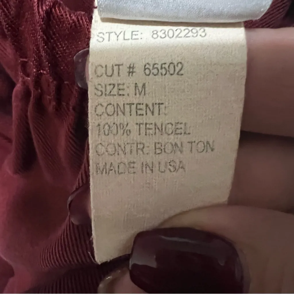 Cut Loose Maroon Tencel Darted Tapered Crop Pull On Pants Red Size M - Image 9