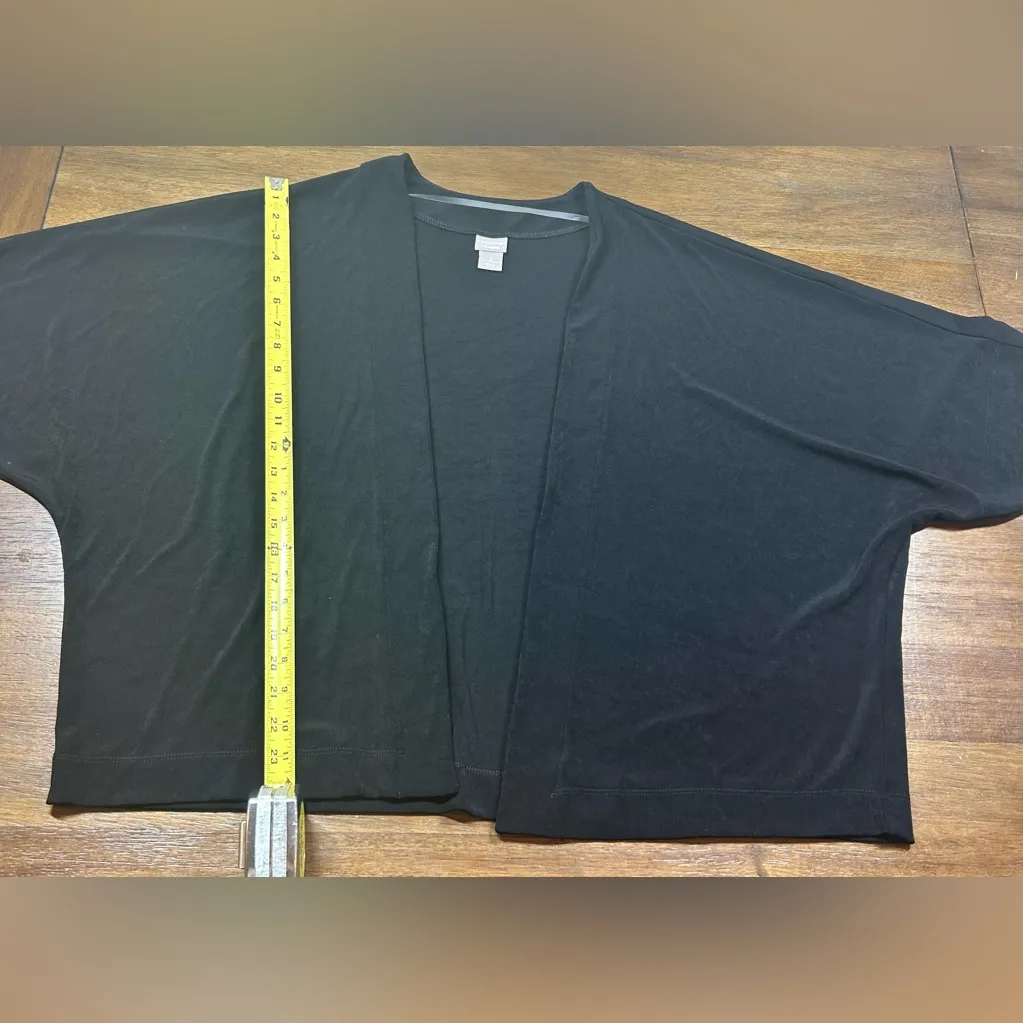 Travelers By Chicos  Women’s Size 3 16/18 Black Slinky Open Front Cardigan - Image 5