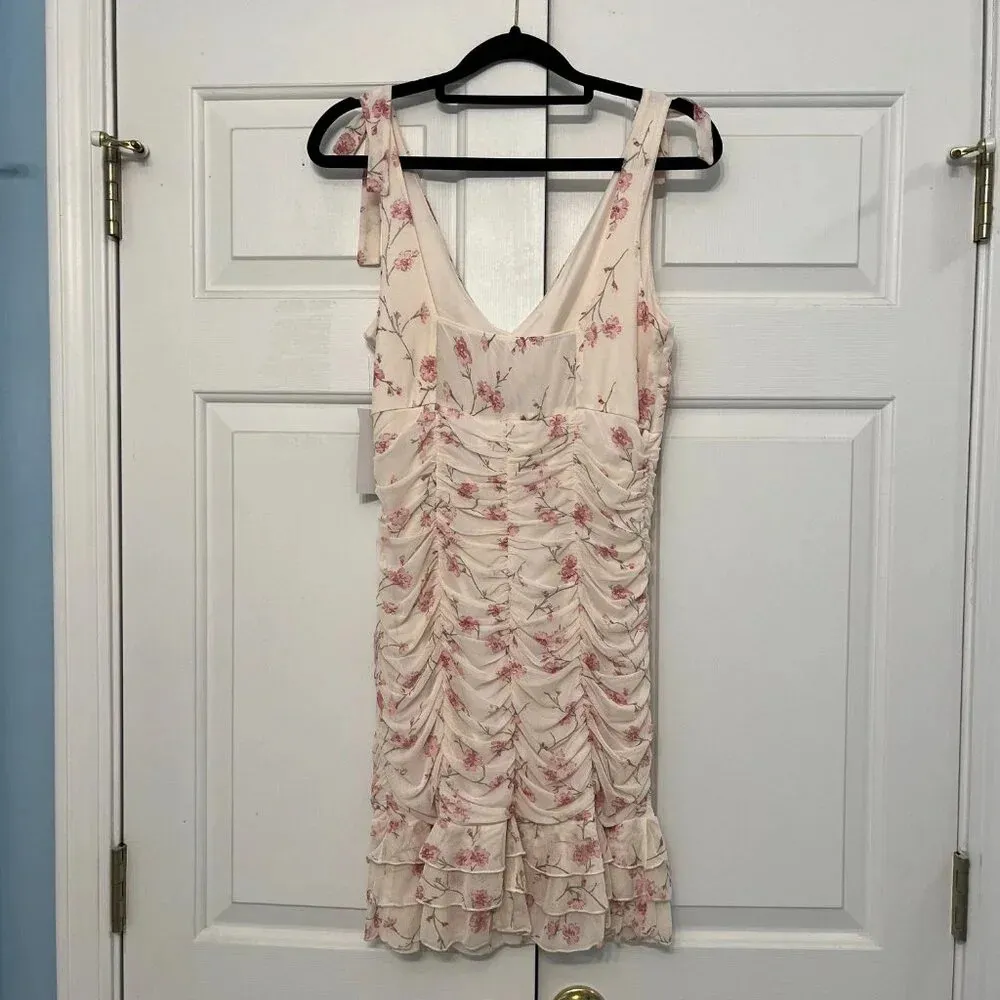 NWT Coquette Dress Cottage Floral Ruffle Fairy‎ White Pink Large Romantic Lover - Image 3