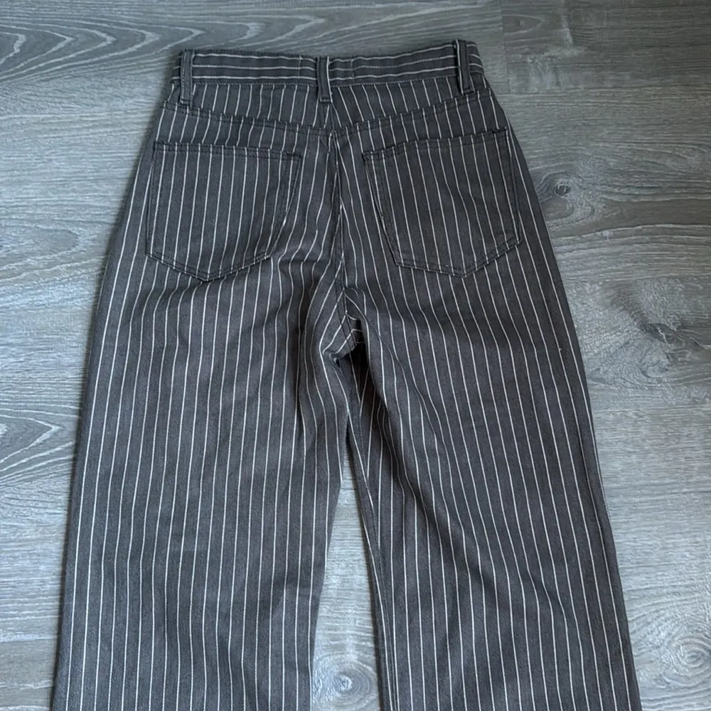 reformation wilder high rise wide leg jeans in cacao pinstripe 26 - Image 13