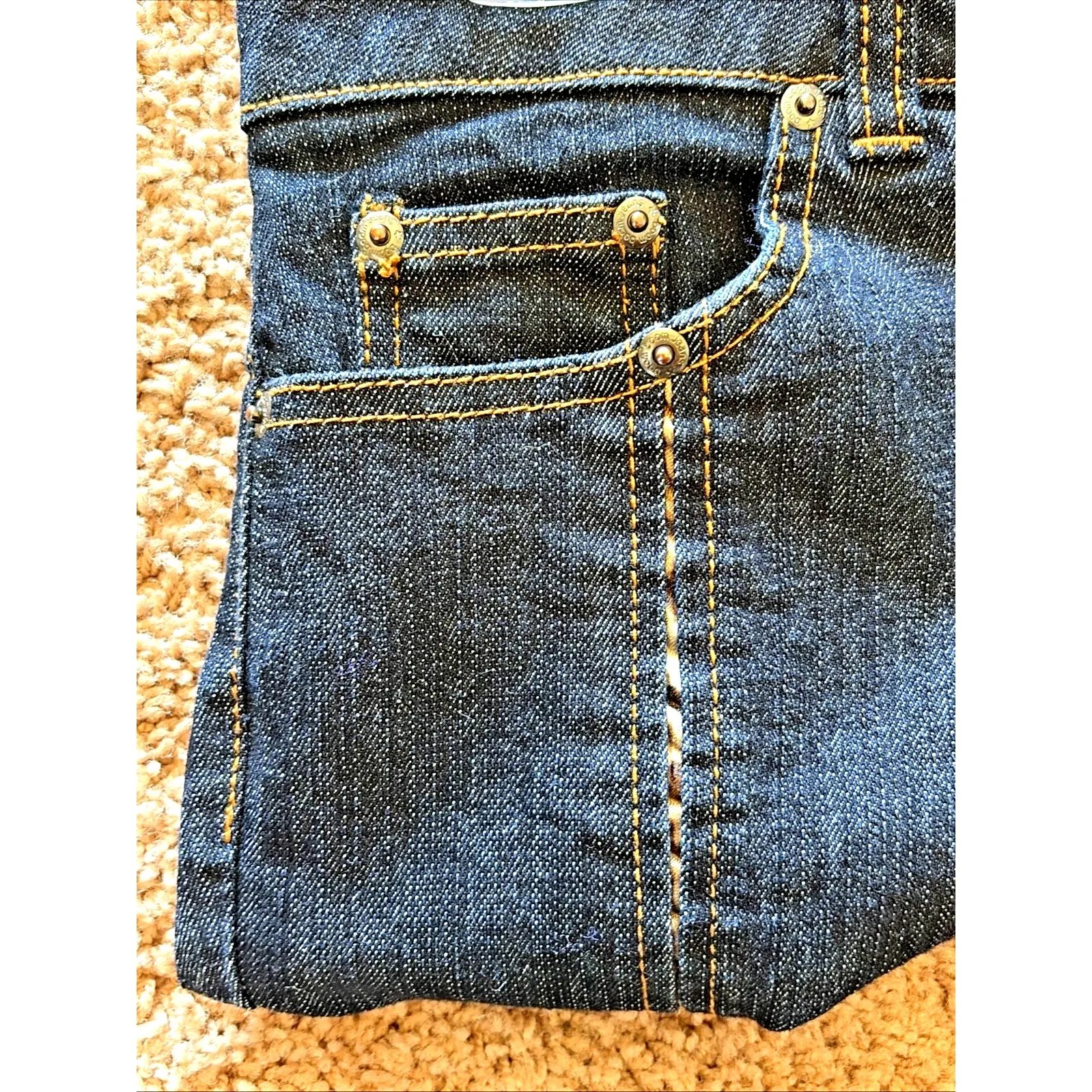 Boom Boom Jeans Dark Wash Animal Print Accent 5-Pocket Y2K Style Womens 14 - Image 9