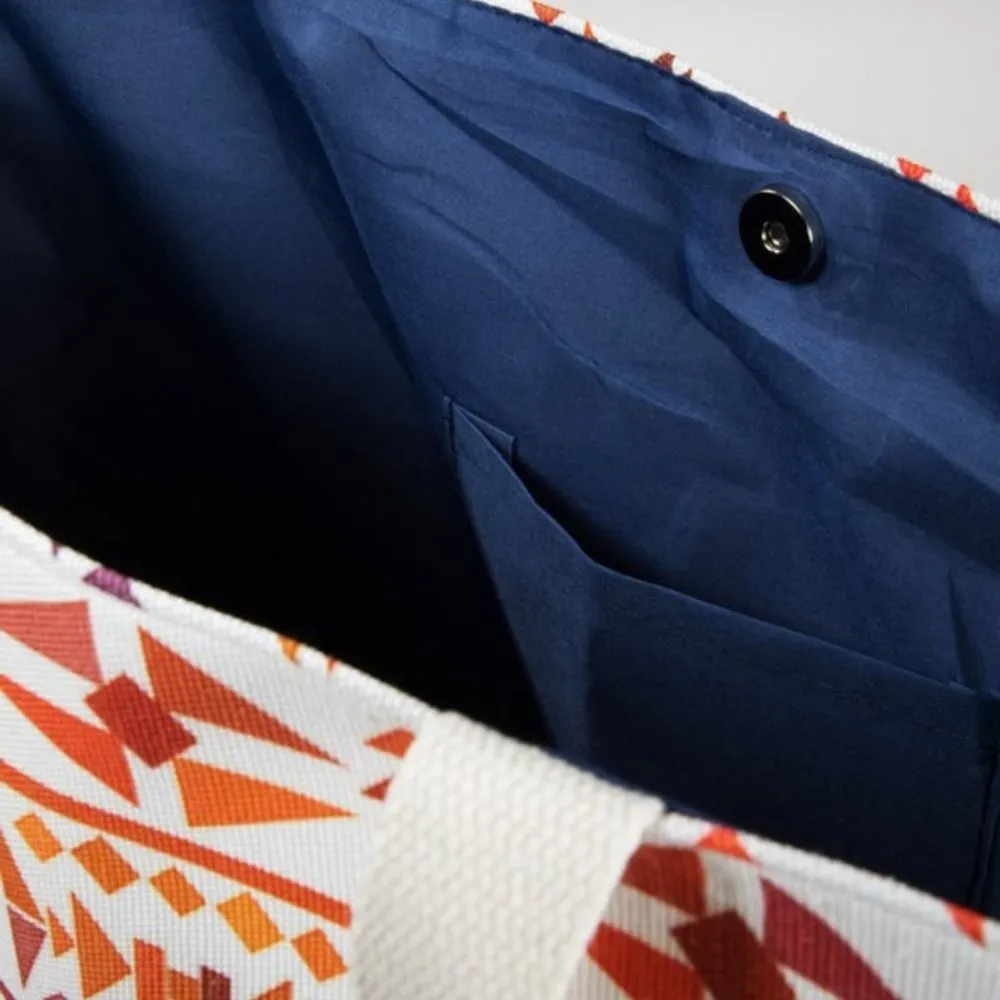 VIBRANT ETHNIC PRINT TOTE BAG WITH SHOULDER STRAPS 20X15X5 - Image 3