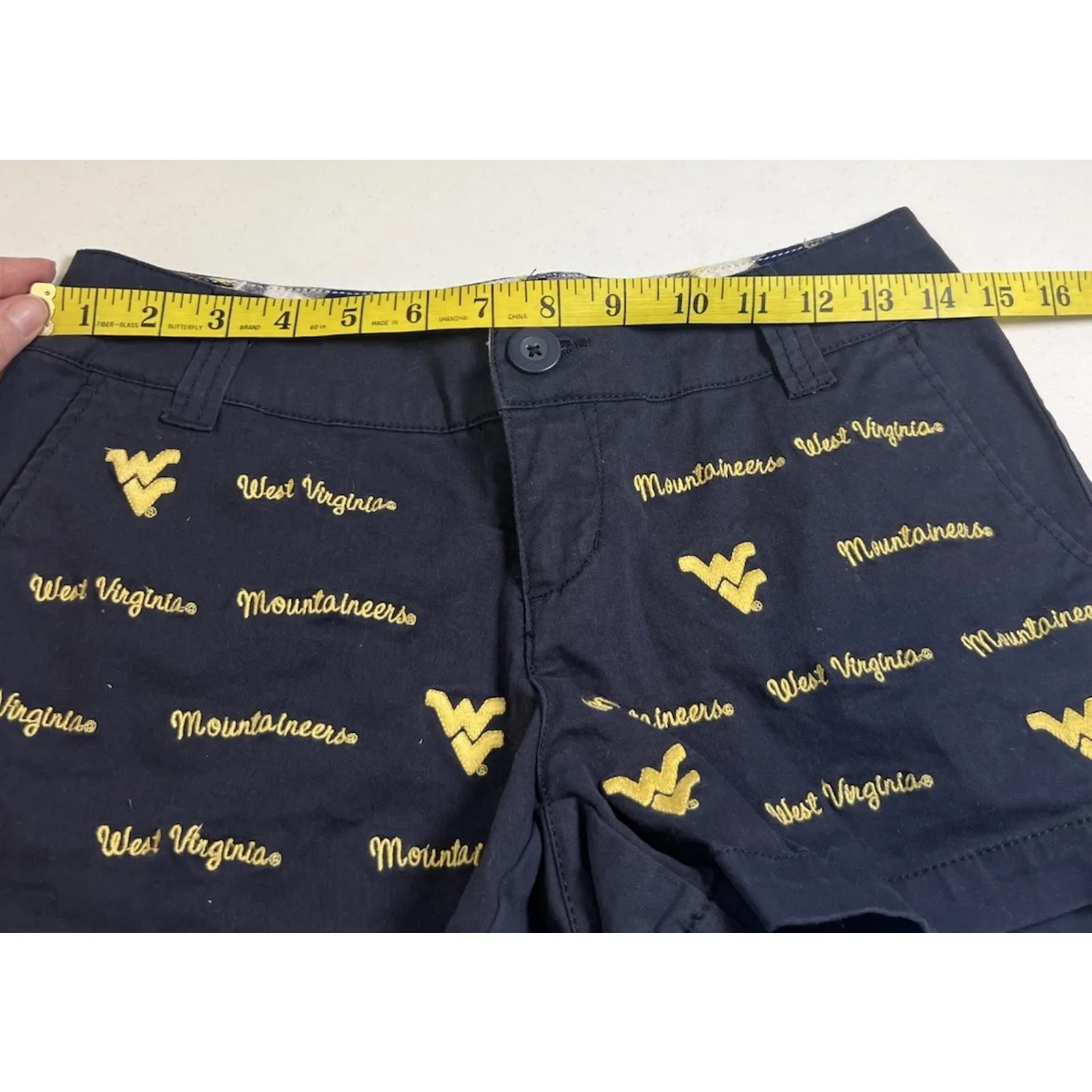 Vintage College Classics West Virginia Mountaineers Shorts Women’s Size 3 Y2K Blue - Image 4