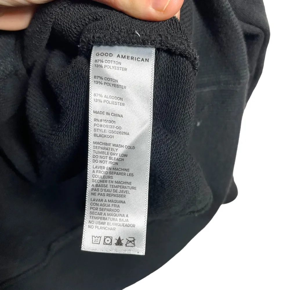 Good American Summer Crew Sweatshirt in Black Size 0 (XS) - Image 7