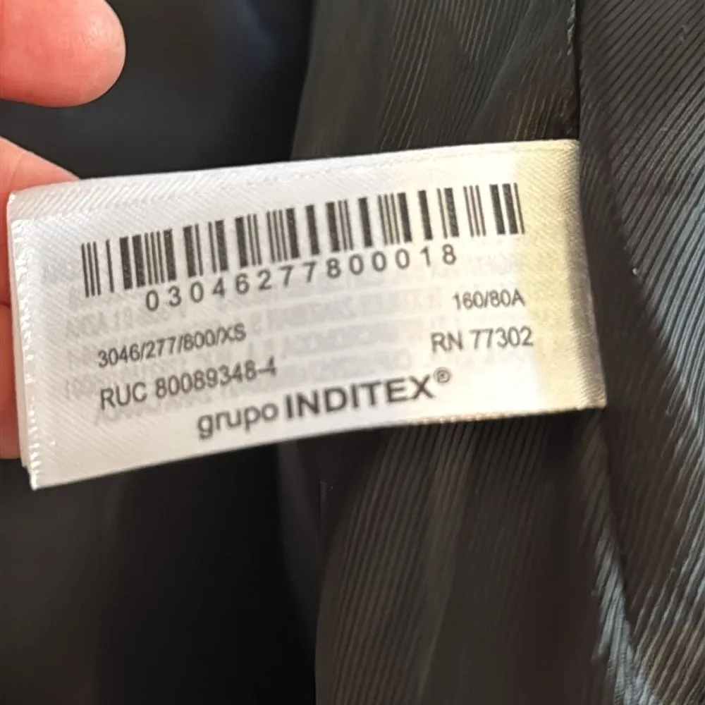 Zara Black Wool Blend Cropped Blazer Jacket Buttons XS - Image 7