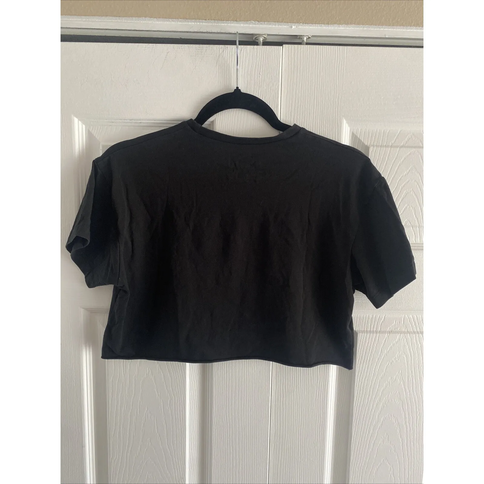 Alphalete Womens XS Black Spell Out Crop Top Tee Gym Workout Short Sleeve - Image 7