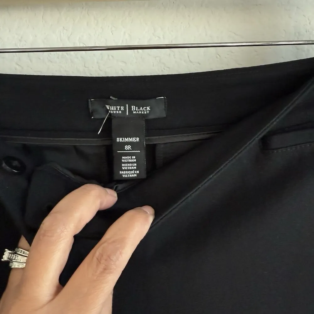 White House Black Market Black Skimmer Straight Ankle Stretch Womens Pants Sz 8R - Image 8