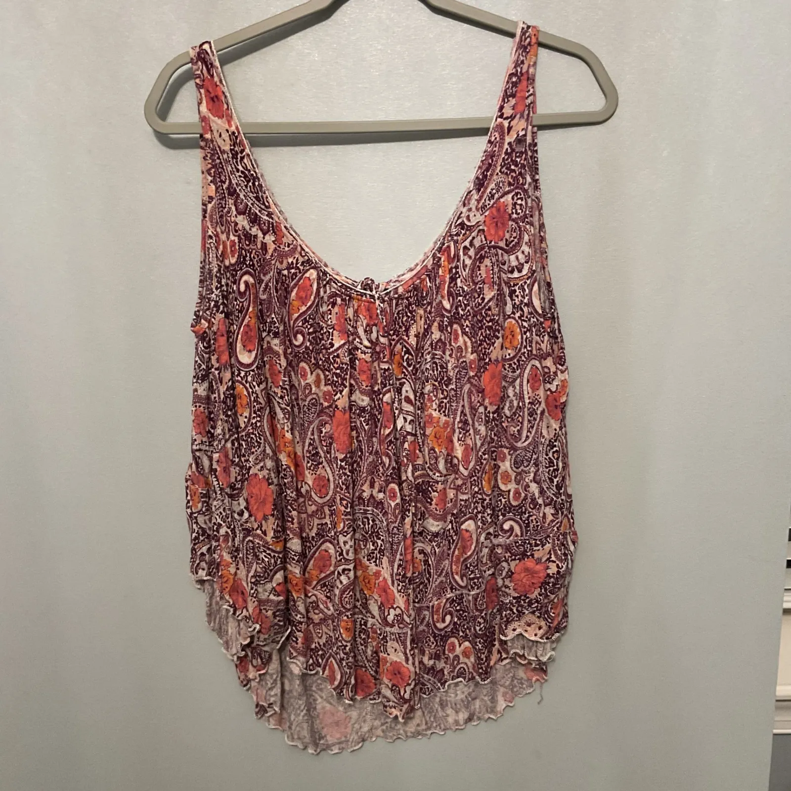 Free People Paisley Floral Print Tank Top XS TP - Image 4