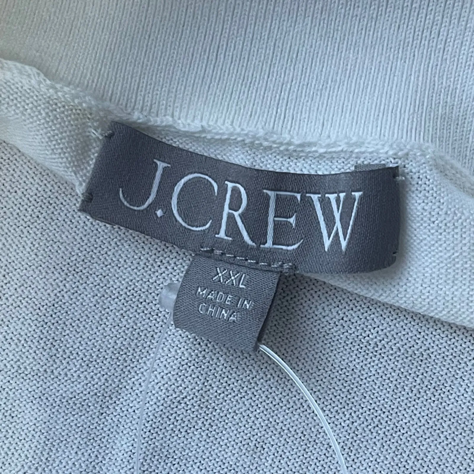 J.CREW Short-sleeve Sweater-Polo Size XXL Ivory NEW Ultra-fine Cotton CG911 - Image 5