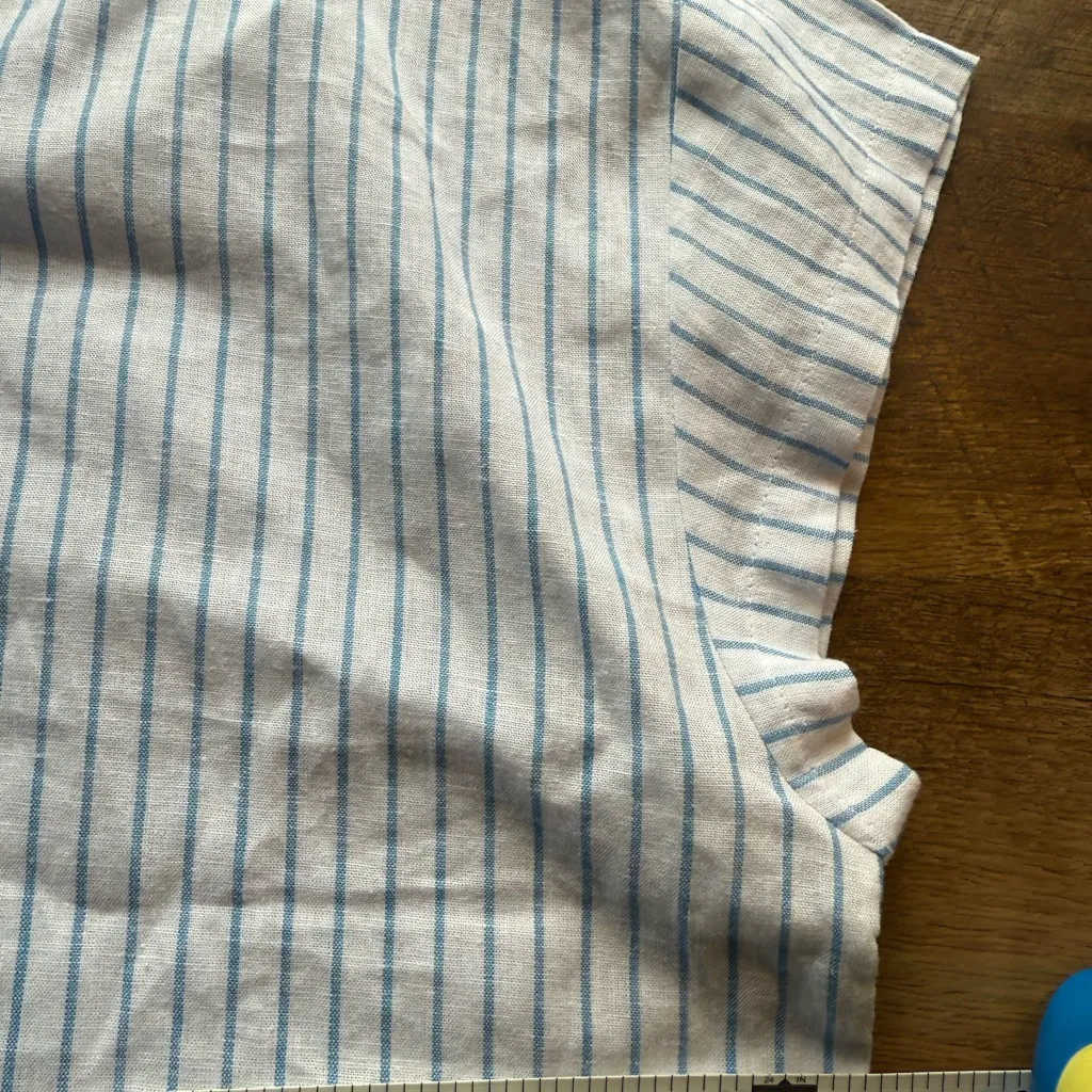 Calia Swim Coverup Shirt Dress Womens XL Blue Stripe Linen Button Down NEW NWT White - Image 8