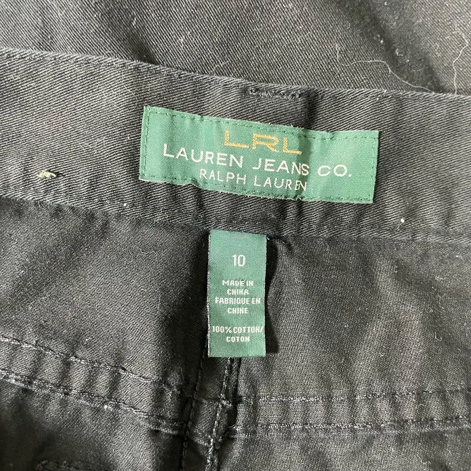 Lauren Ralph Lauren Black Lightweight Denim Carpi Jeans - Size 10 - Straight Leg - Image 3