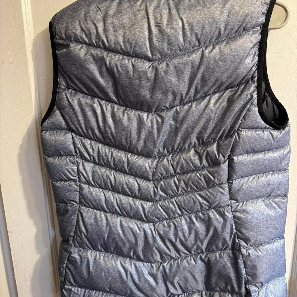 Puma Lightweight Puffer Vest Womens L G Gray Pink Full Zip Athletic - Image 4