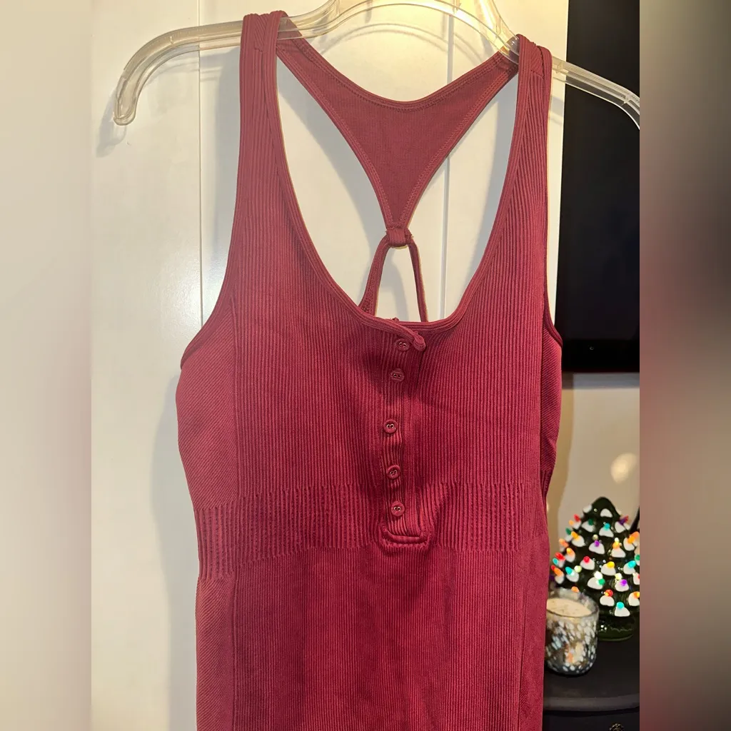NWOT RARE Free People Movement Ribbed Onesie Red Size undefined - Image 5