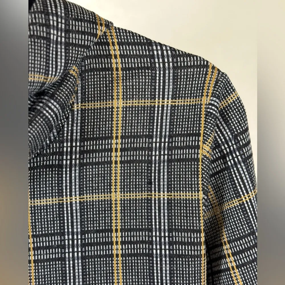 Cropped Plaid Boxy Festival Vintage Small Y2K Grunge Pullover Streetwear Black - Image 4