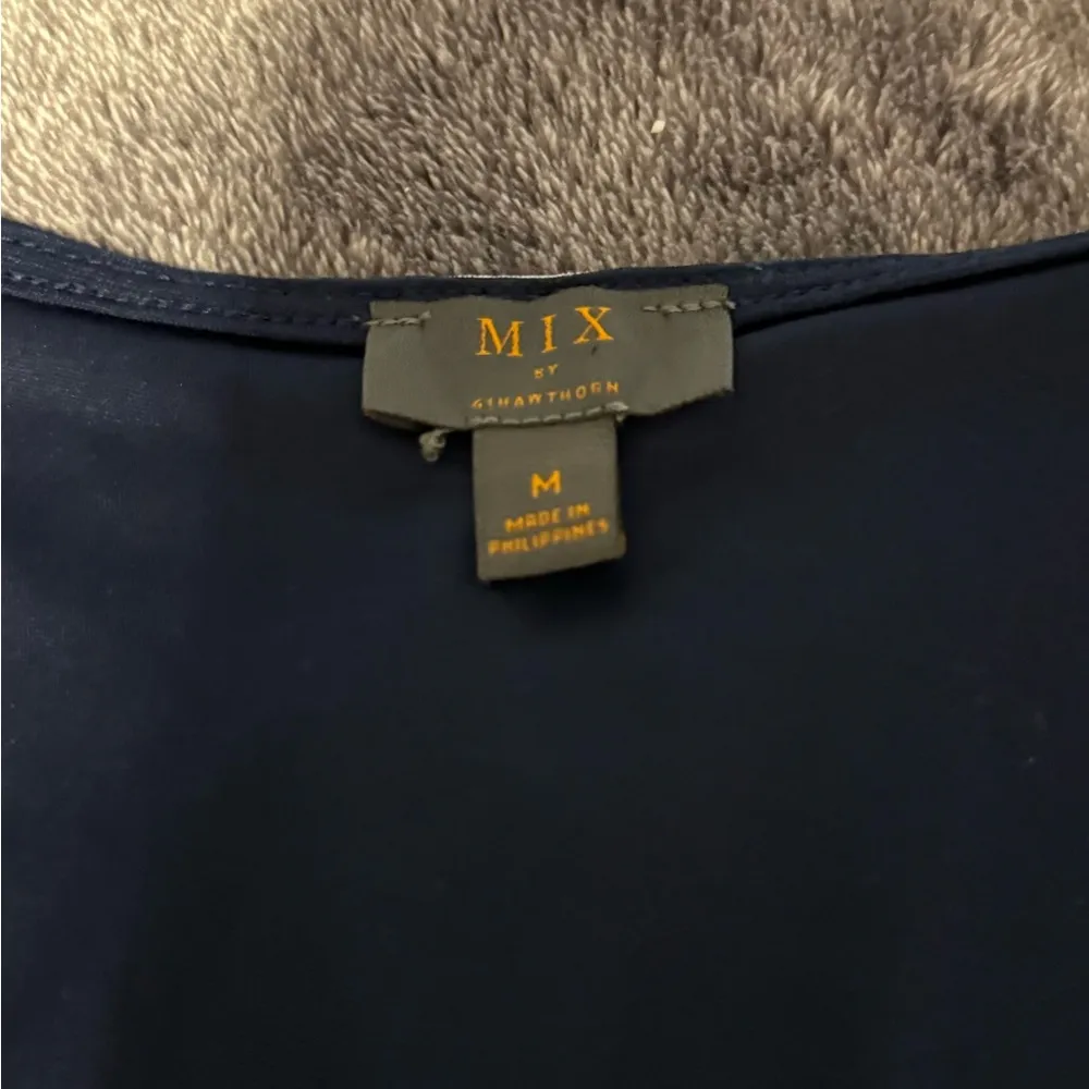 Mix It Blue and White Ruffled Tie Front Midi Dress Size M - Image 2