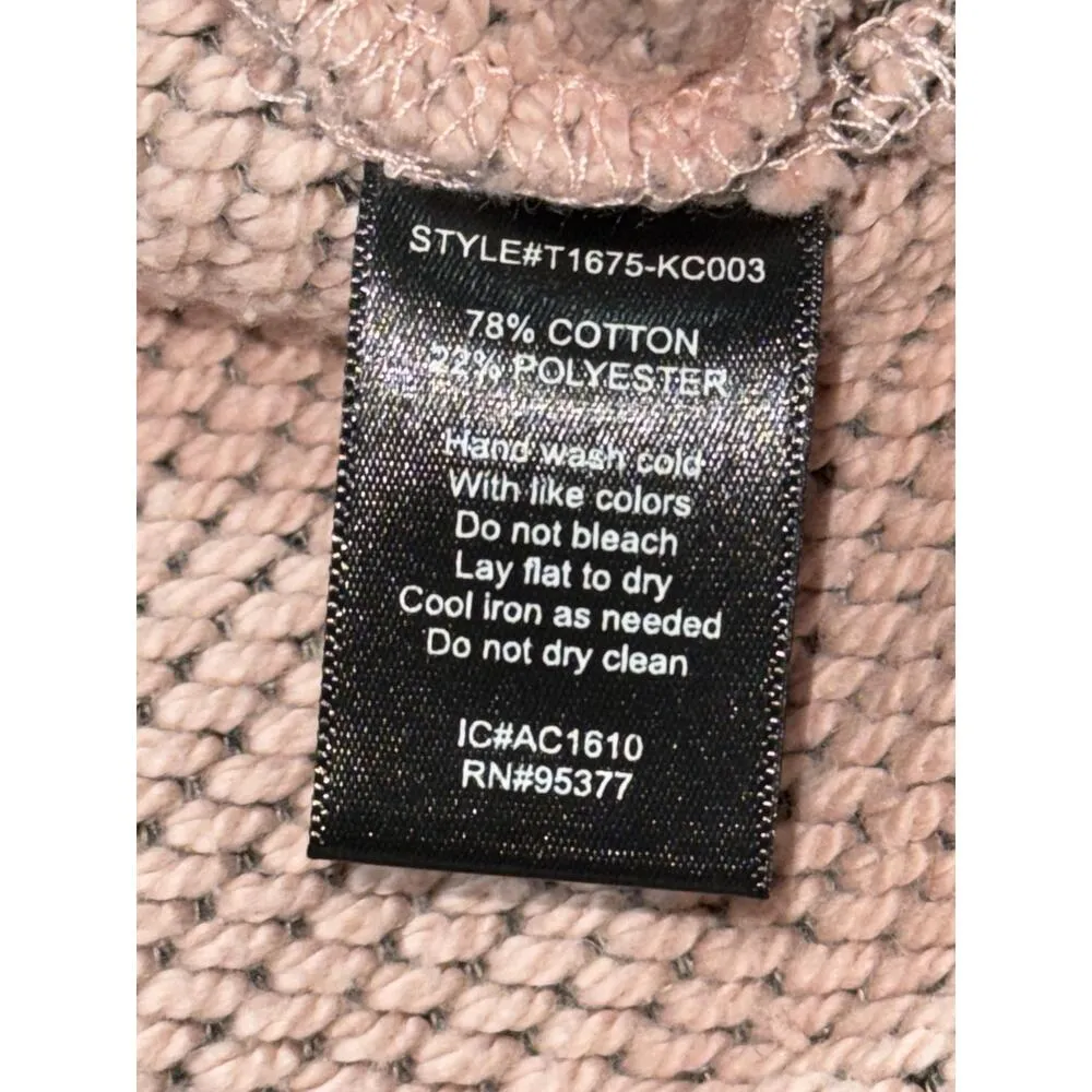 Anthropologie Sanctuary Pink Gray Knit Long Sleeve Turtleneck Sweater Top Size M - Image 5