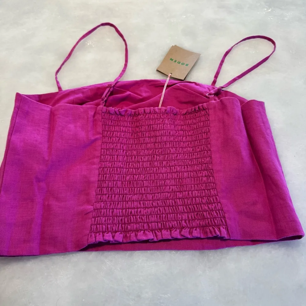 BODEN
Fitted Linen Strappy Top size 6 Pink - Image 11
