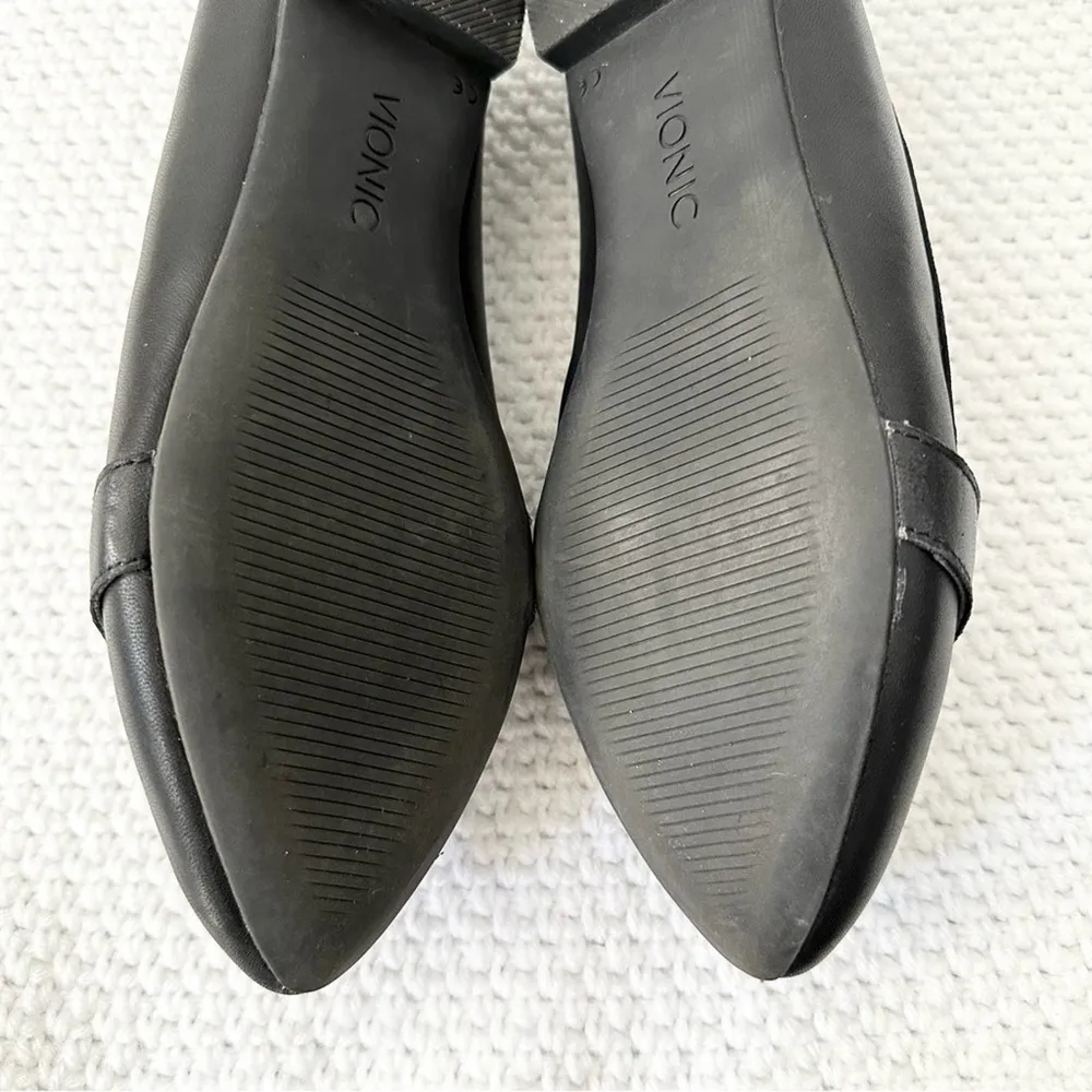 Vionic  Black Snake Savannah Boa Leather Pointed Toe Slip On Loafer 7 Wide Width - Image 13