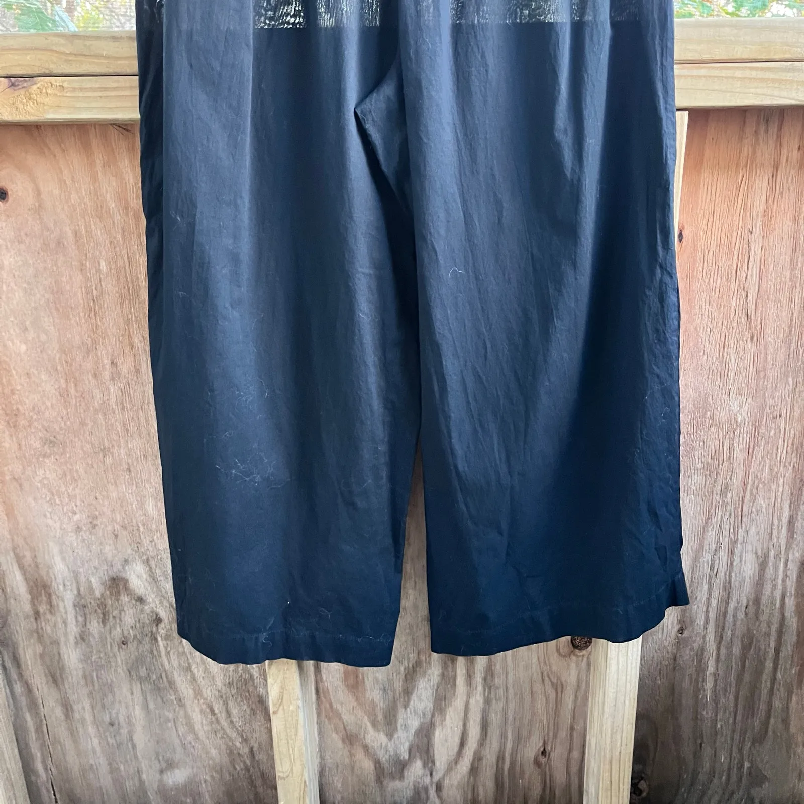 LOFT Beach Women's 100% Cotton Black Wide Leg Jumpsuit L - Image 6