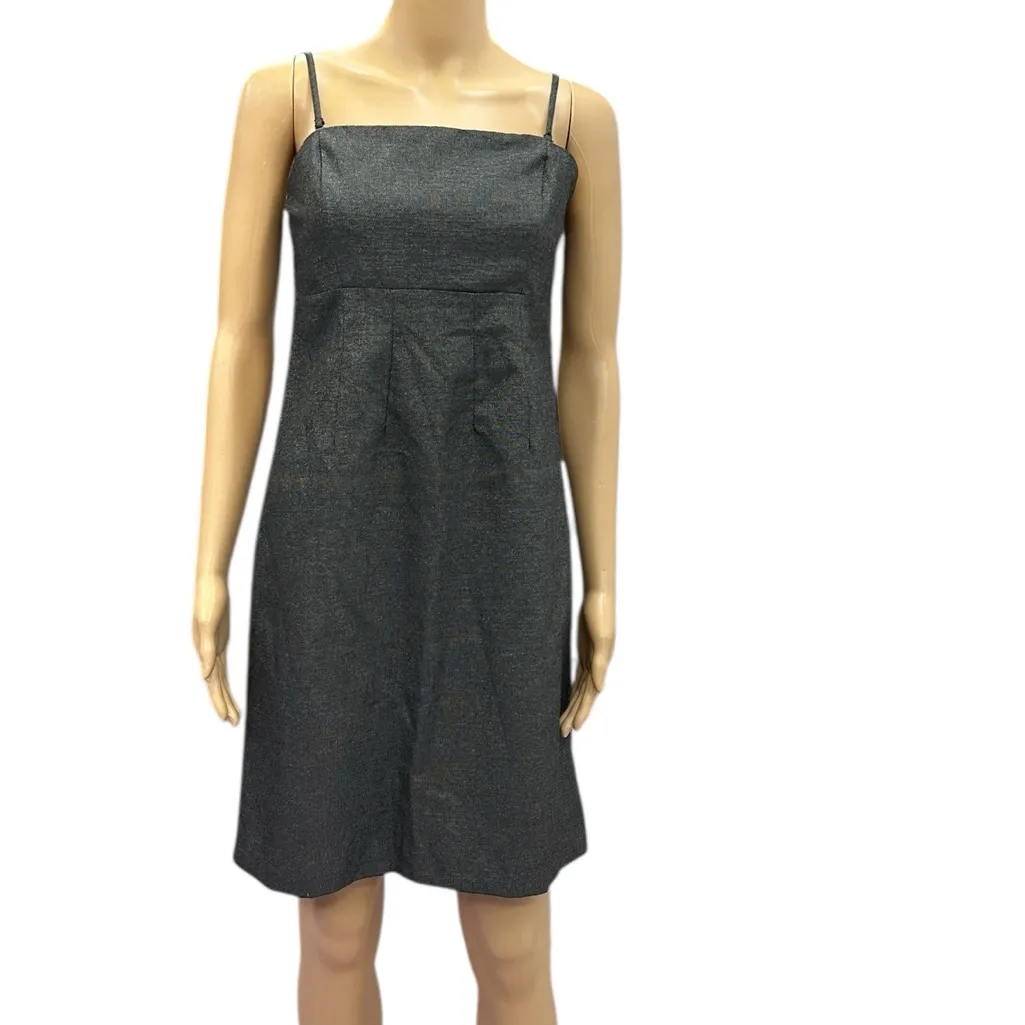 GAP Black Metallic Silver Strapless Spaghetti Strap Dress Womens 4 - Image 3