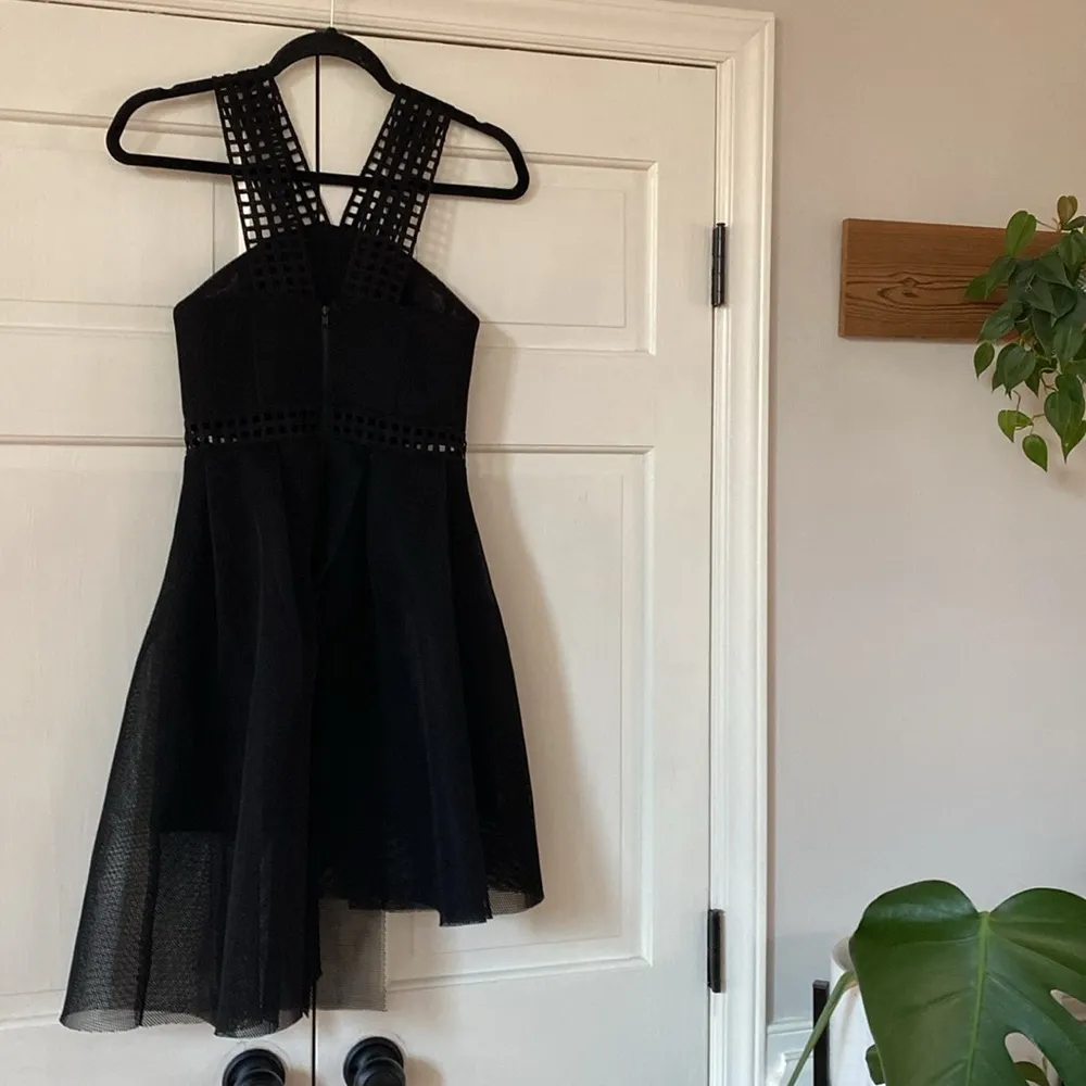 Self-Portrait Tiered Asymmetrical Lace Mini Dress Hem Dress Black Revolve Mesh 4 - Image 12