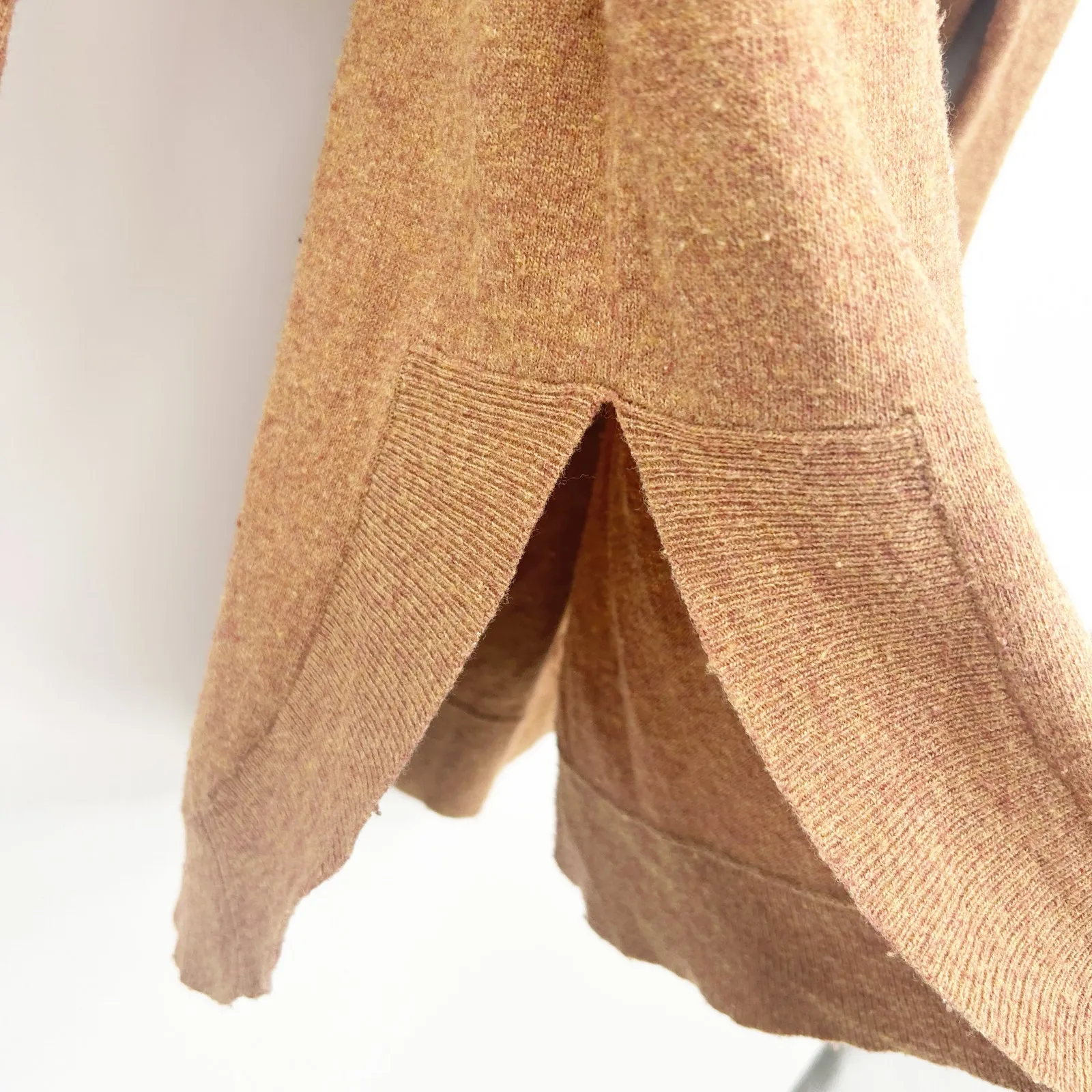 J. Crew Womens Fall Knit Merino Wool Blend Tunic Sweater Size XS Heather‎ Camel - Image 6