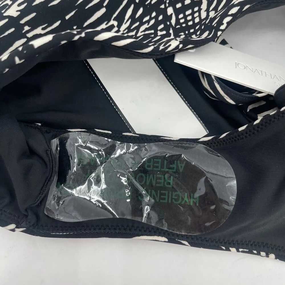 JONATHAN SIMKHAI Alani Bikini Swim Bottoms Size Medium NWT Abstract Fern B&W Black - Image 12