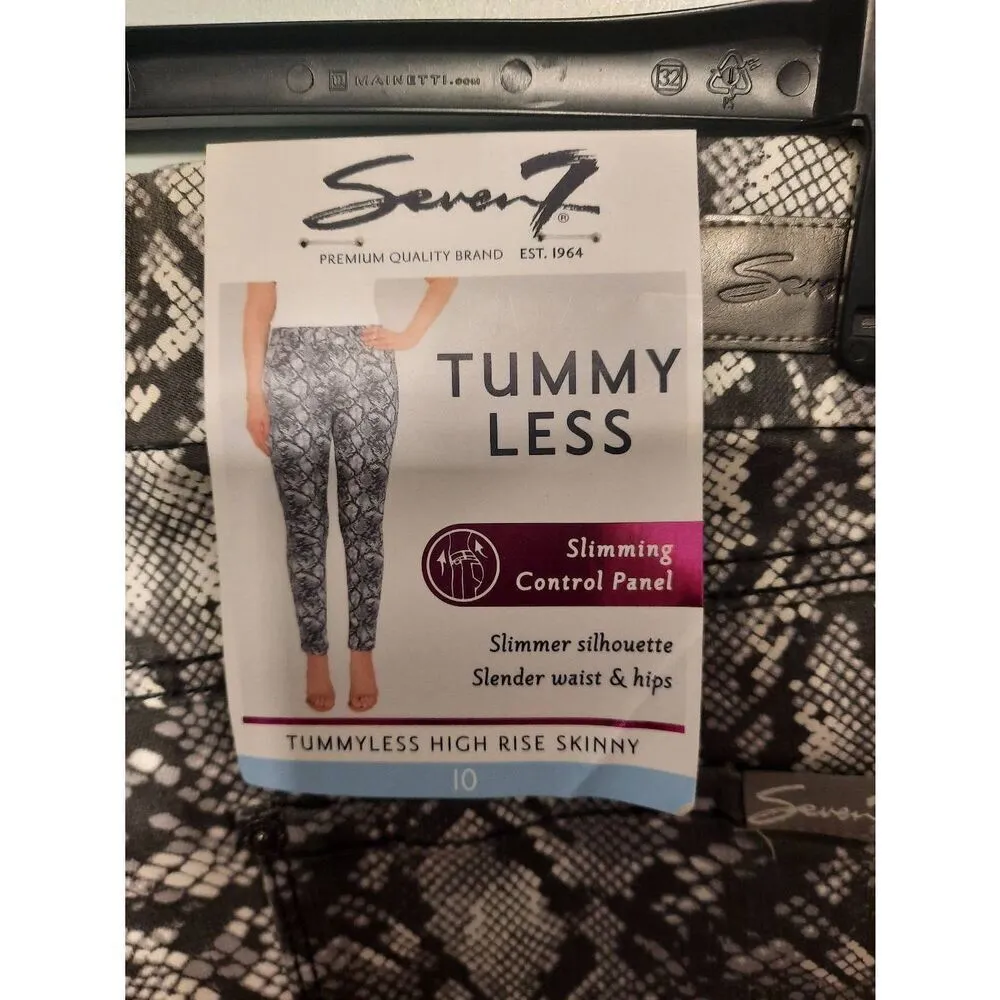NWT SEVEN7 Jeans Women's High Rise Tummy less Size 10 Skinny Jean Snake Print - Image 4