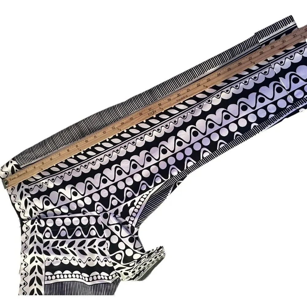 J. McLaughlin‎ Monochrome Tribal Print Crop Pants Size 6 Black BOHO Chic Artsy - Image 14