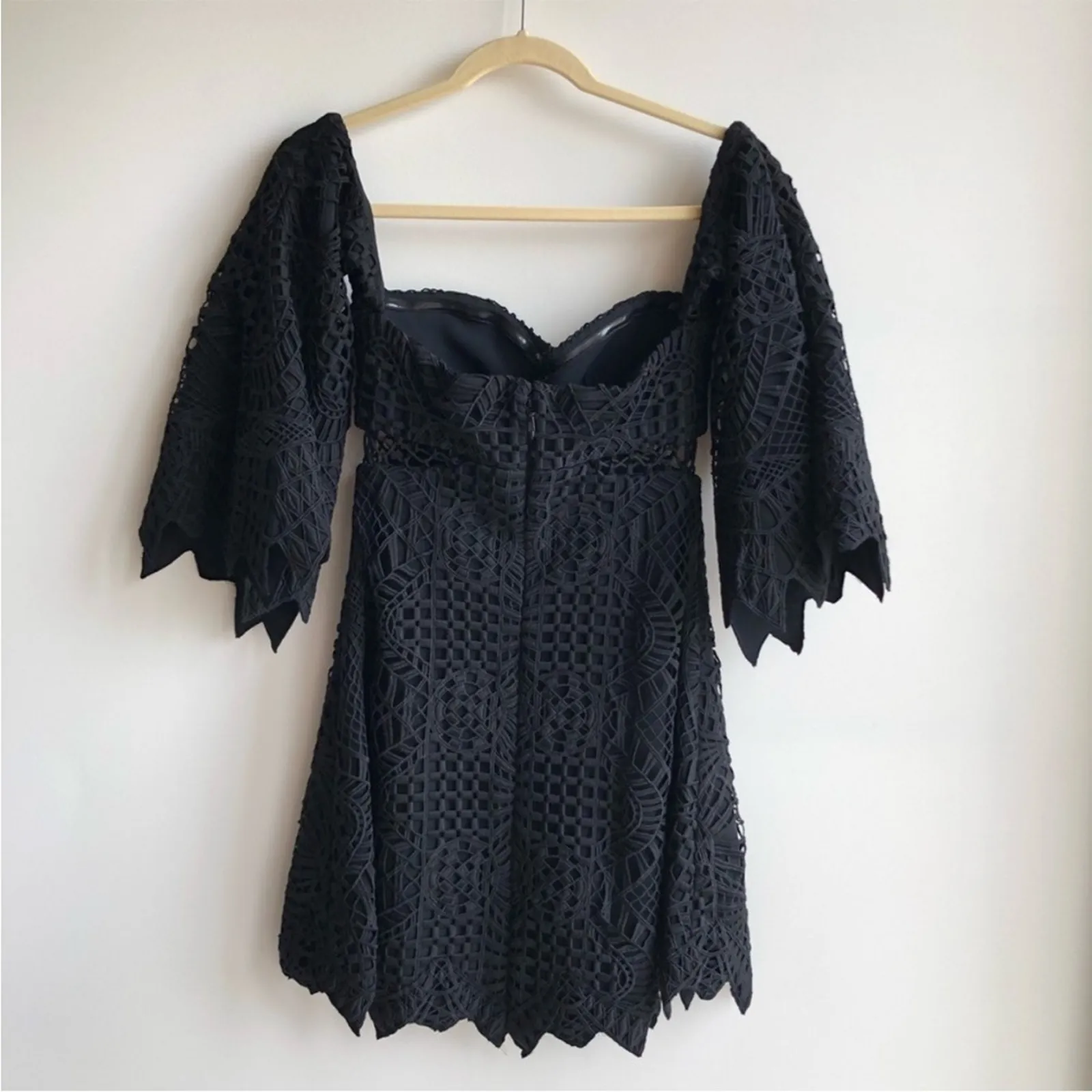 Jonathan Simkhai Black Lace Off The Shoulder Side Cut Out Bustier Dress NEW 4 - Image 4