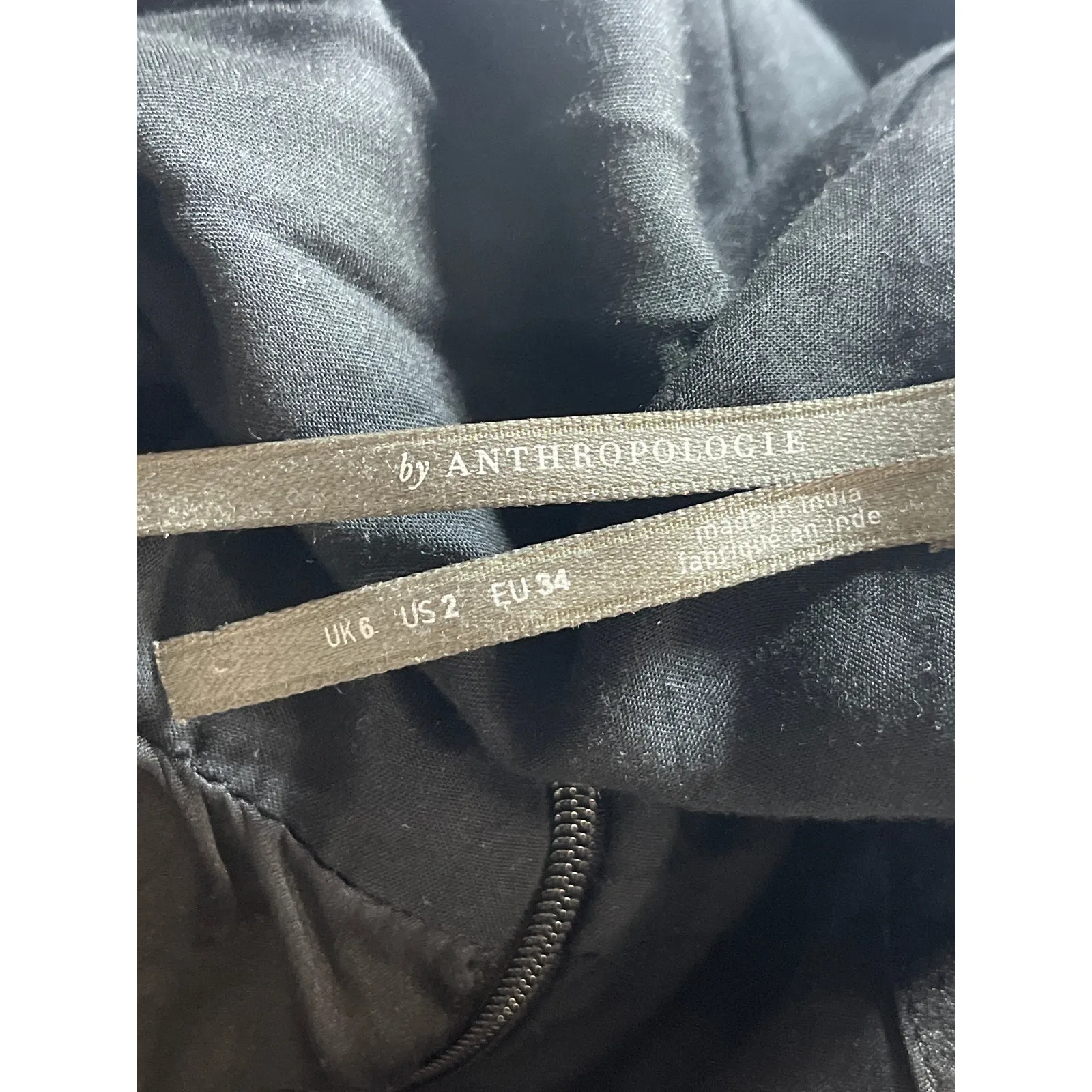 Anthropologie Black Silk Satin One Shoulder Slit Ruched Midi Sheath Dress Size 2 - Image 3