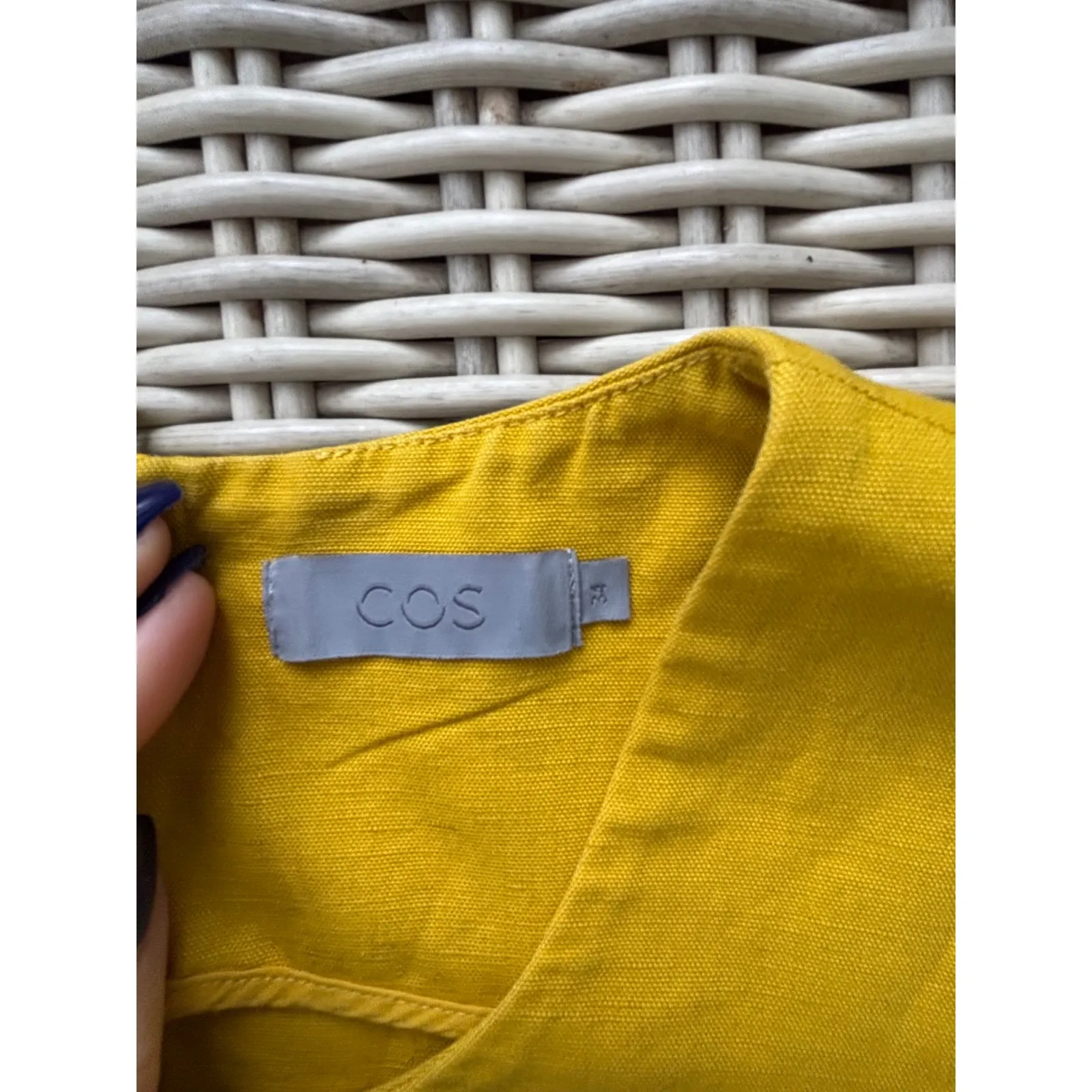 COS Sleeveless A-Line Linen Blend Dress Size 34 staple minimalist flattering - Image 6