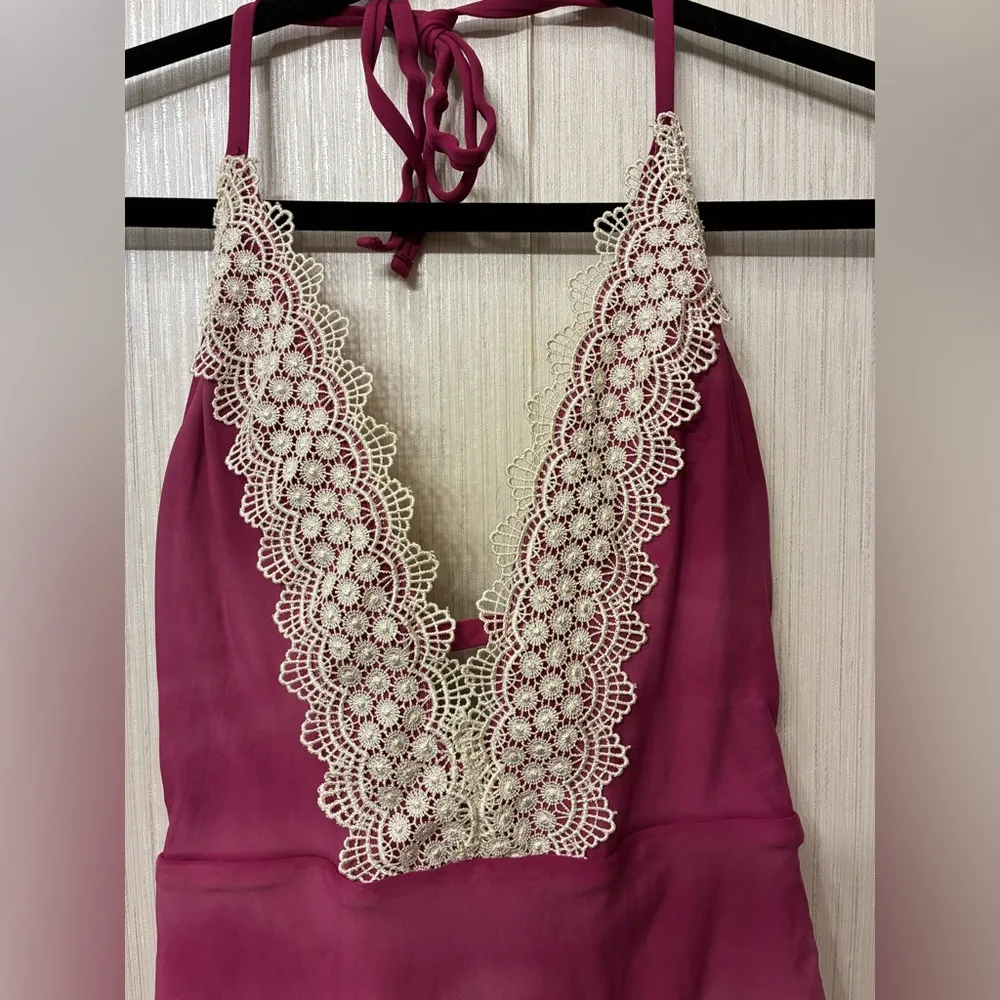 Sea Angel Swimsuit Lace Trim Floral V-Neck Medium - Image 4