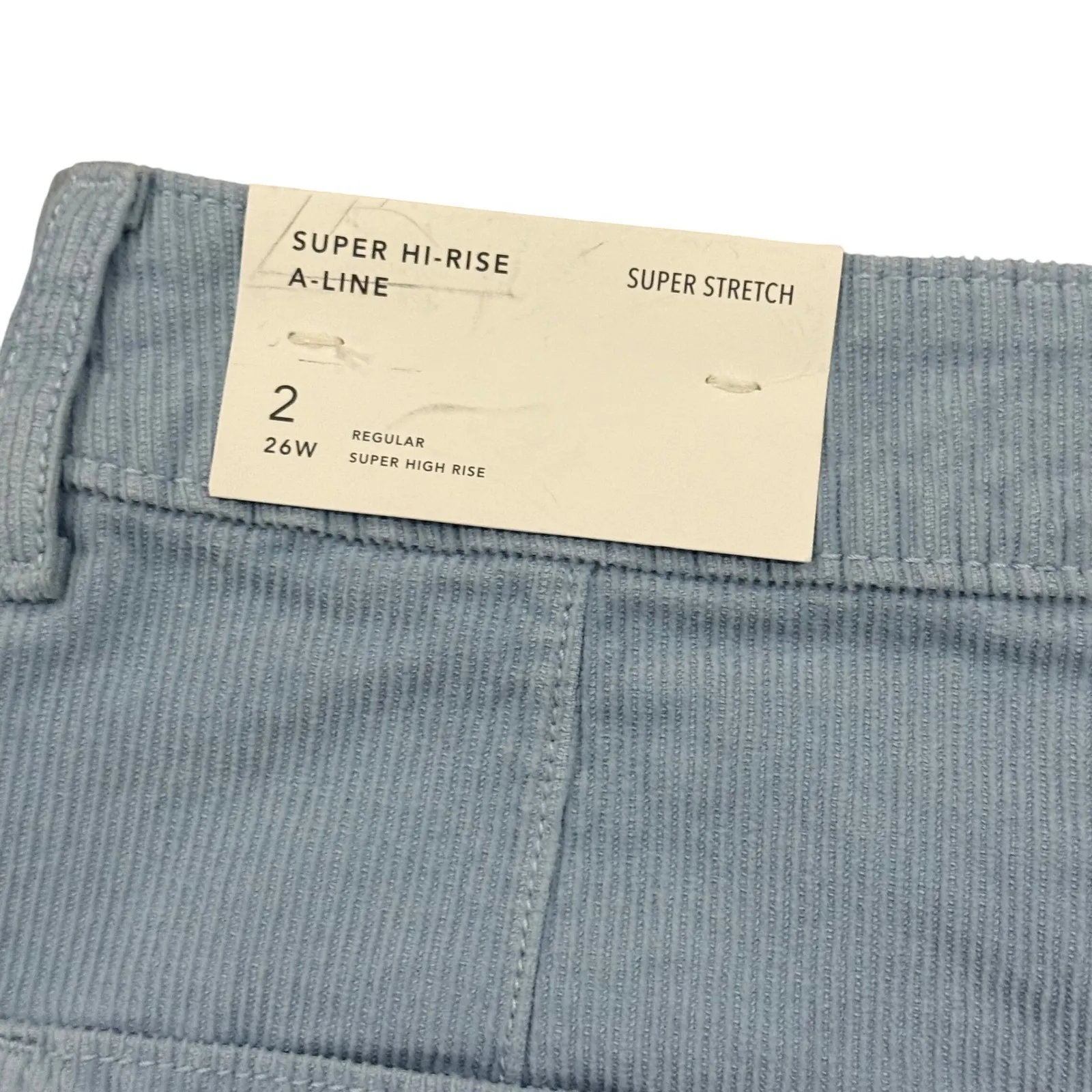 NWT American Eagle Outfitters Super Hi Rise A Line Corduroy Skirt Light Blue  2 - Image 3