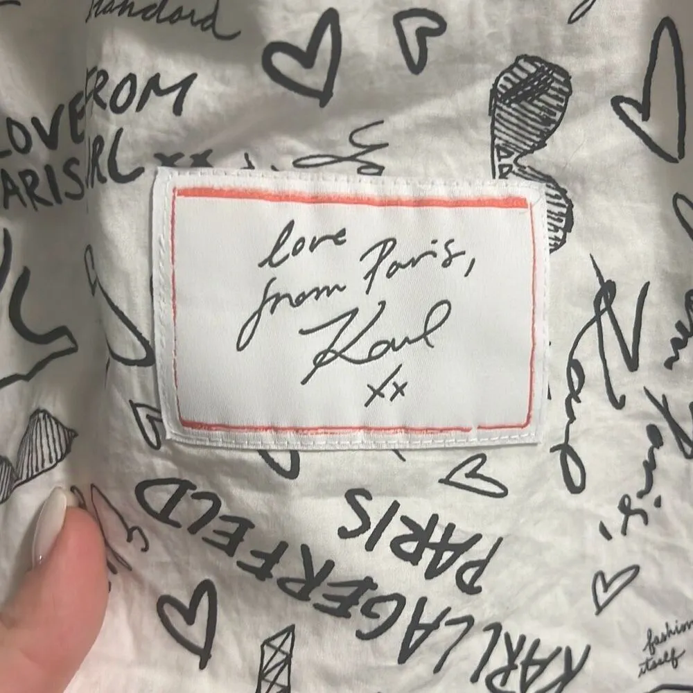 ✨KARL LAGERFELD PARIS Cotton Printed Sz XS Shirt✨ - Image 9