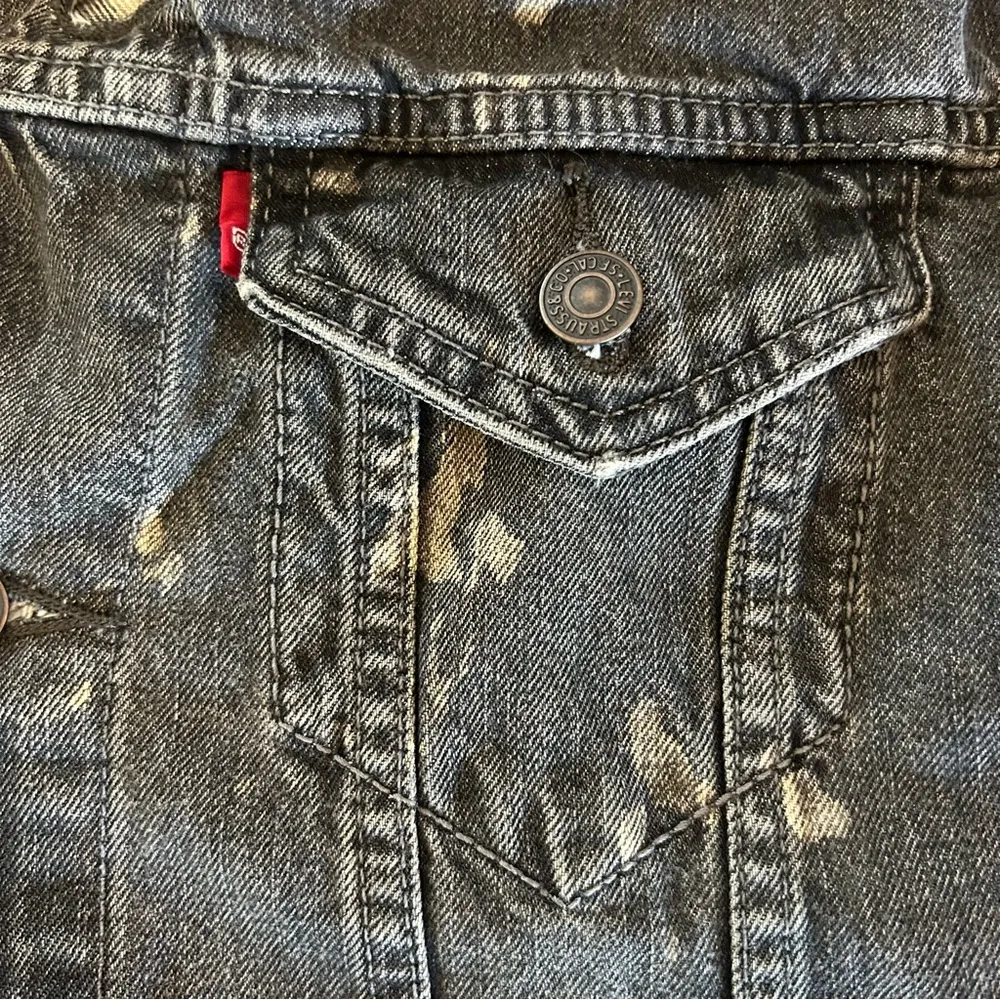 Levi's Denim Tie Dye Jacket Dark Gray Black Small - Image 6