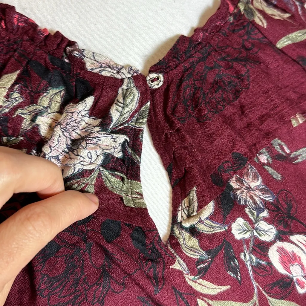 American‎ Rag High Neck Long Sleeve Floral Rayon Dress - Image 4