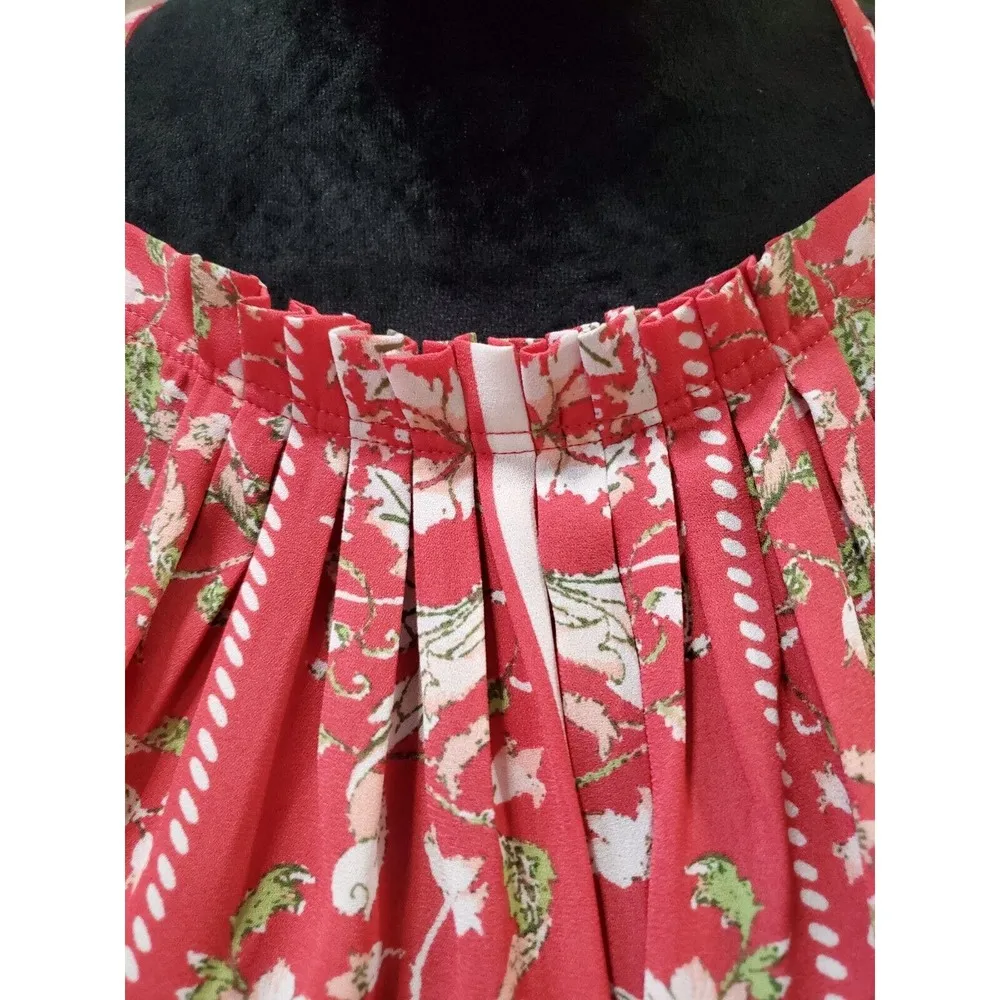 Soho Womens Pink Floral 100% Polyester Round Neck Sleeveless Top Blouse Size XL - Image 4