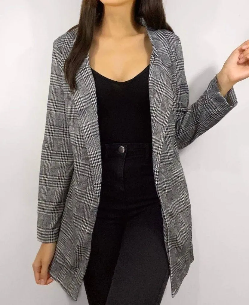 Haute Monde Gray Plaid Blazer - Image 2