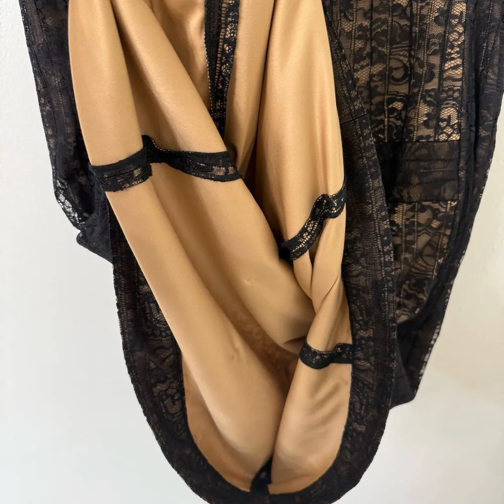 {16} Tadashi Shoji Embroidered Lace Cap Sleeve Sheath Dress in Black Nude - Image 10