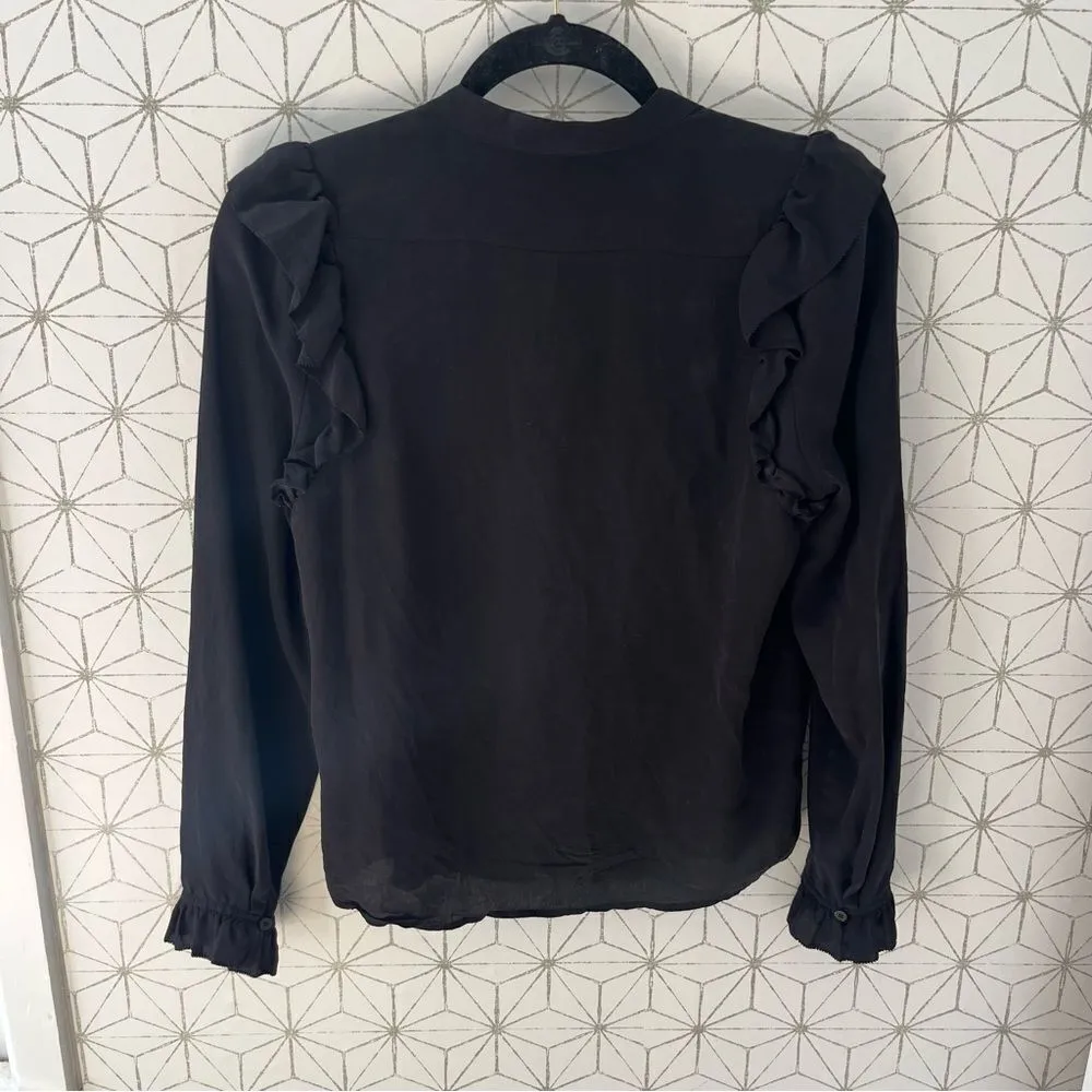 Allsaints Black Silk Button-up Blouse - Image 5