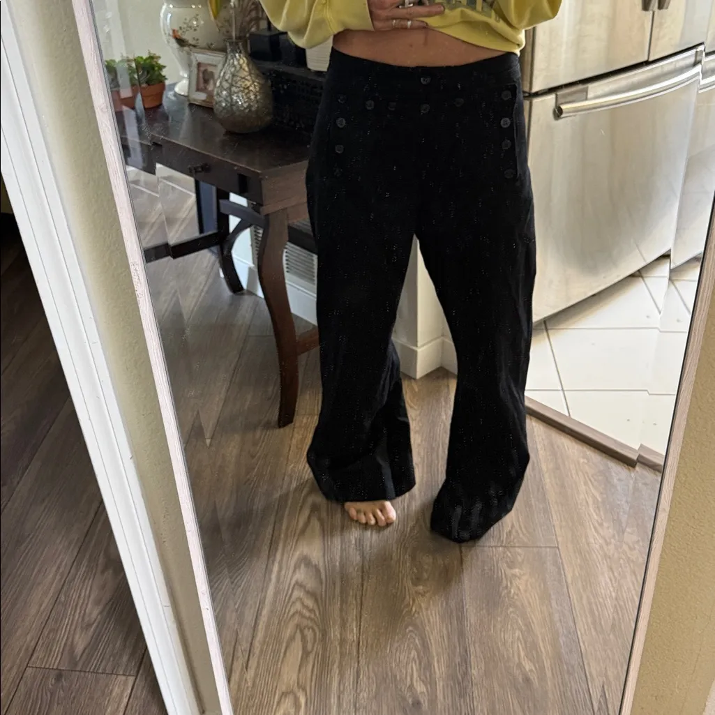 Unique wool front panel buttons Black Wide - Image 3